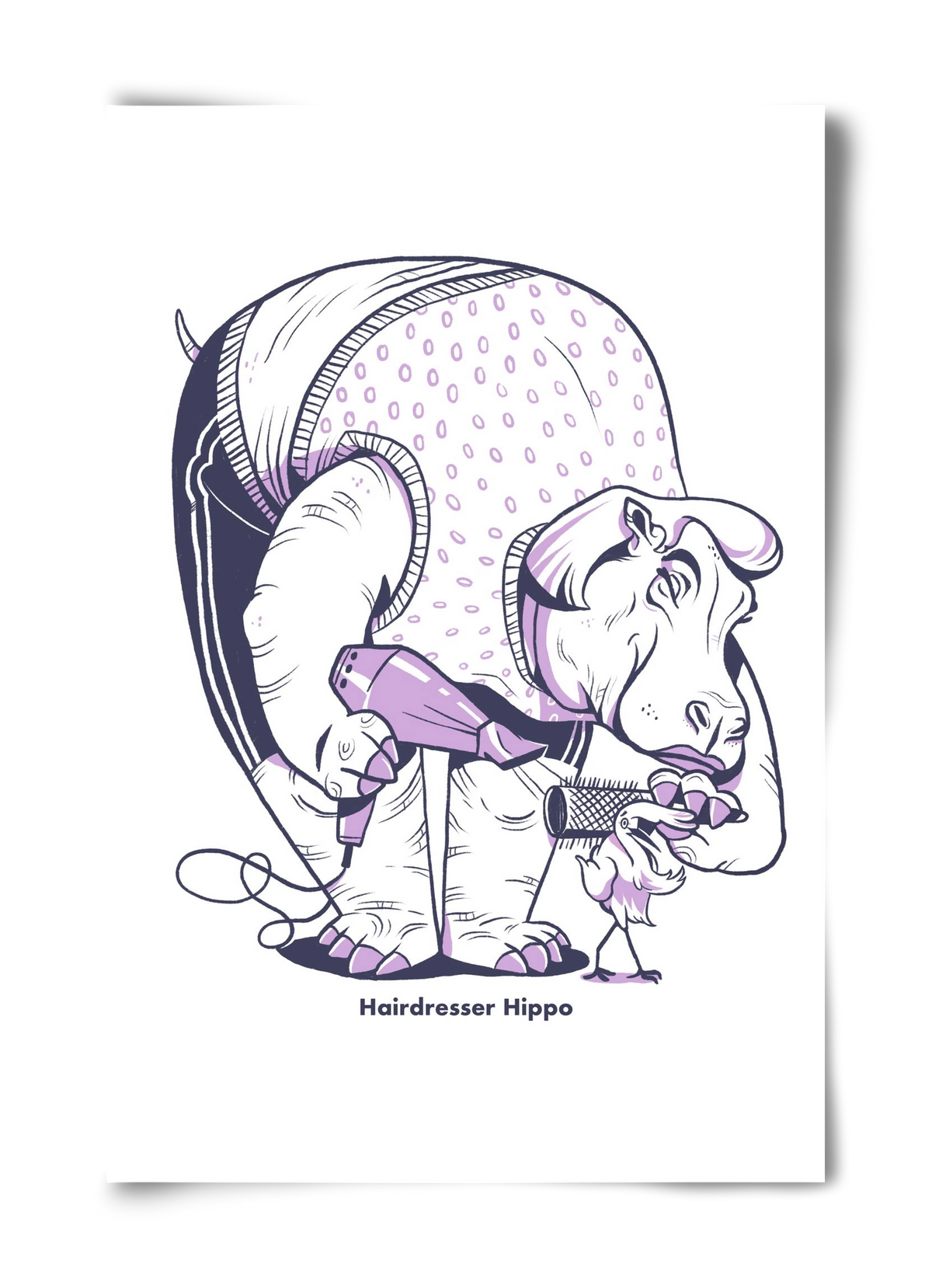 Hairdresser Hippo, 40x60 cm, Keret nélkül