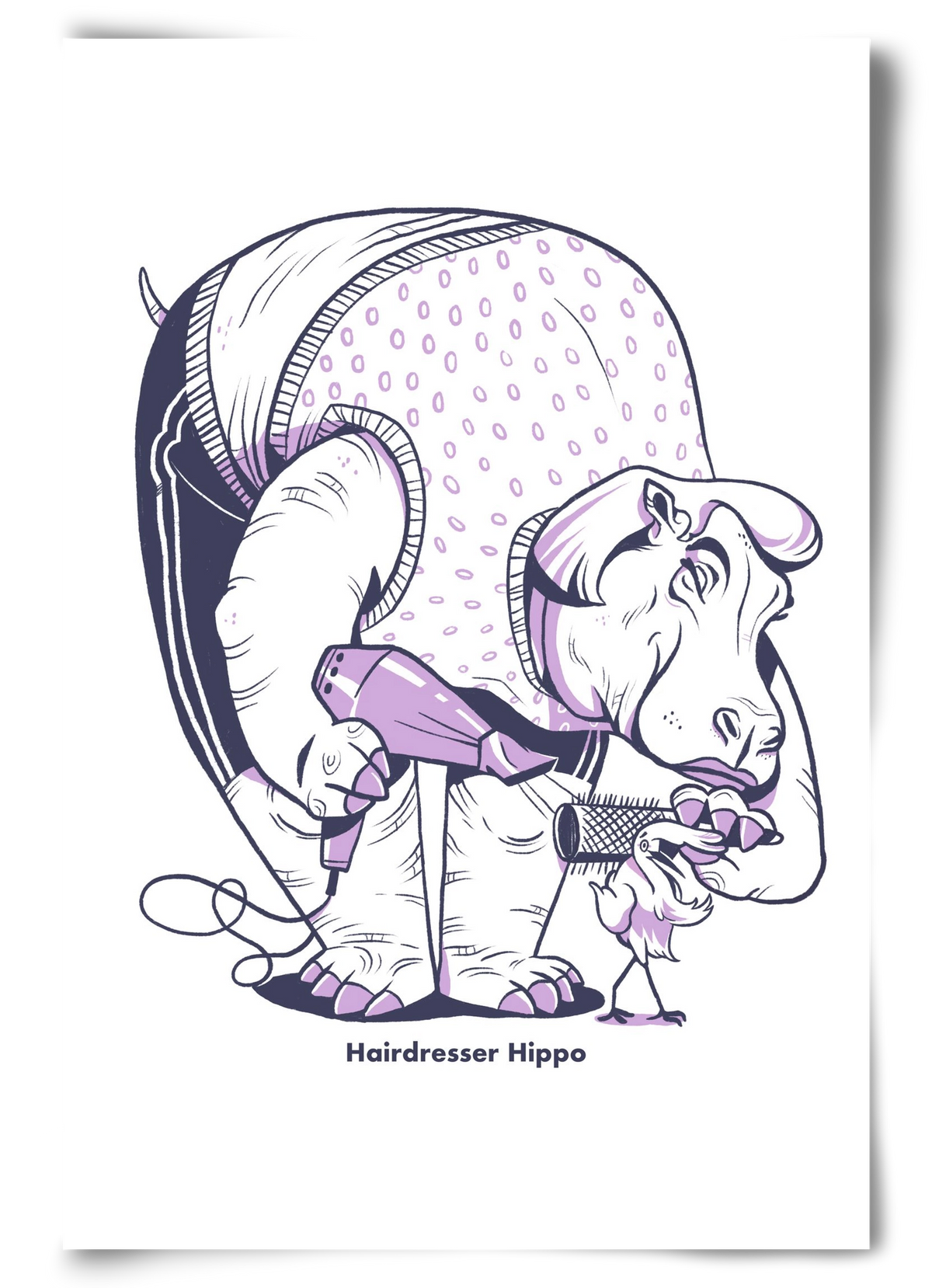 Hairdresser Hippo, 60x90 cm, Keret nélkül