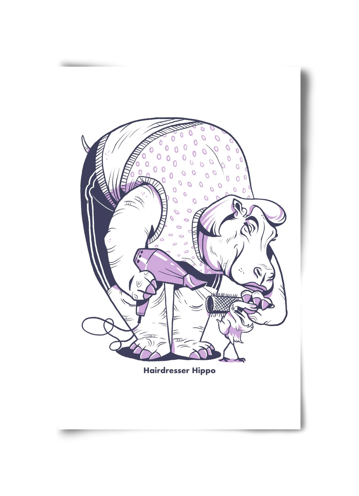 Hairdresser Hippo, 30x45 cm, Keret nélkül