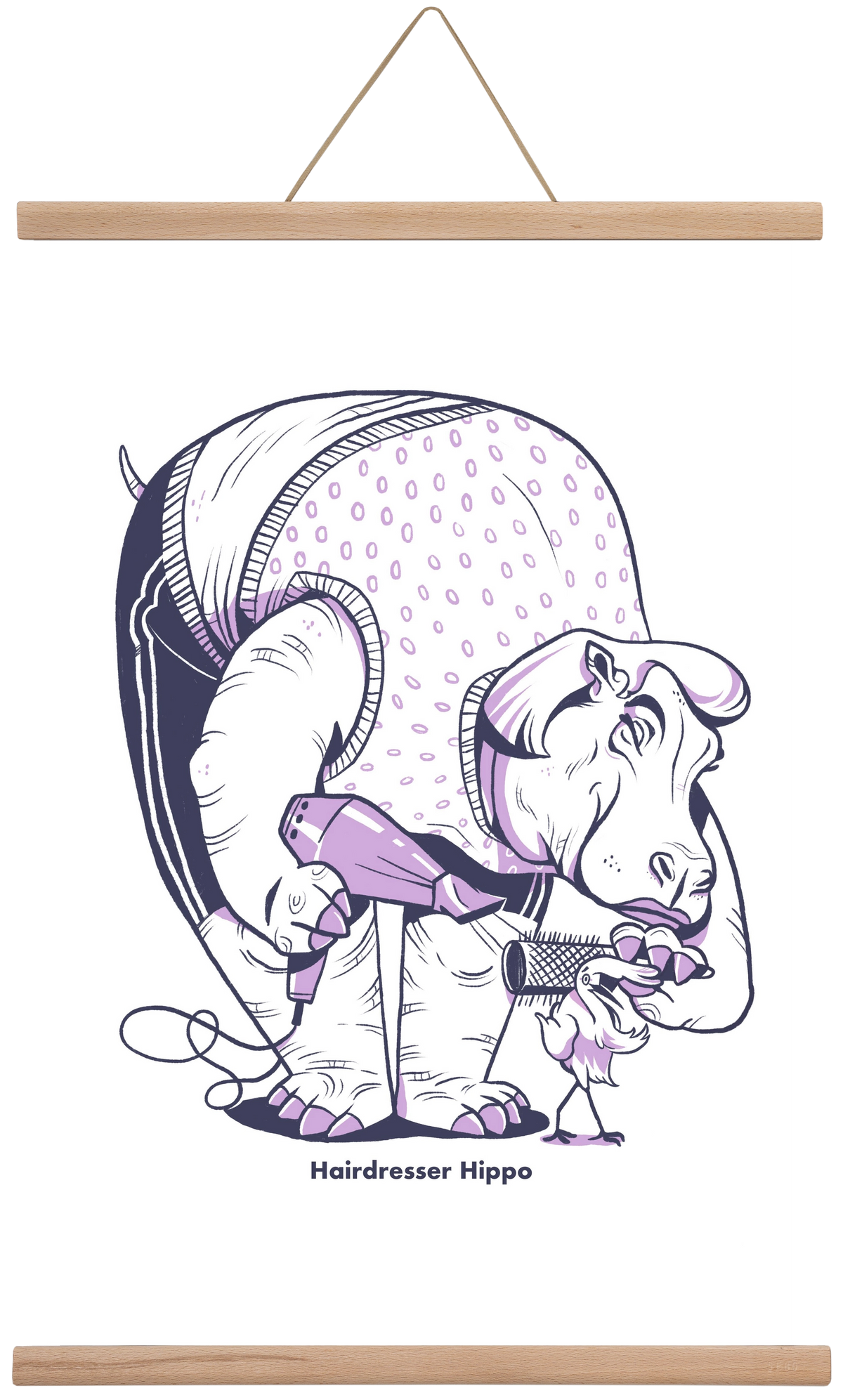 Hairdresser Hippo, 40x60 cm (40x60 cm), Tölgy akasztó