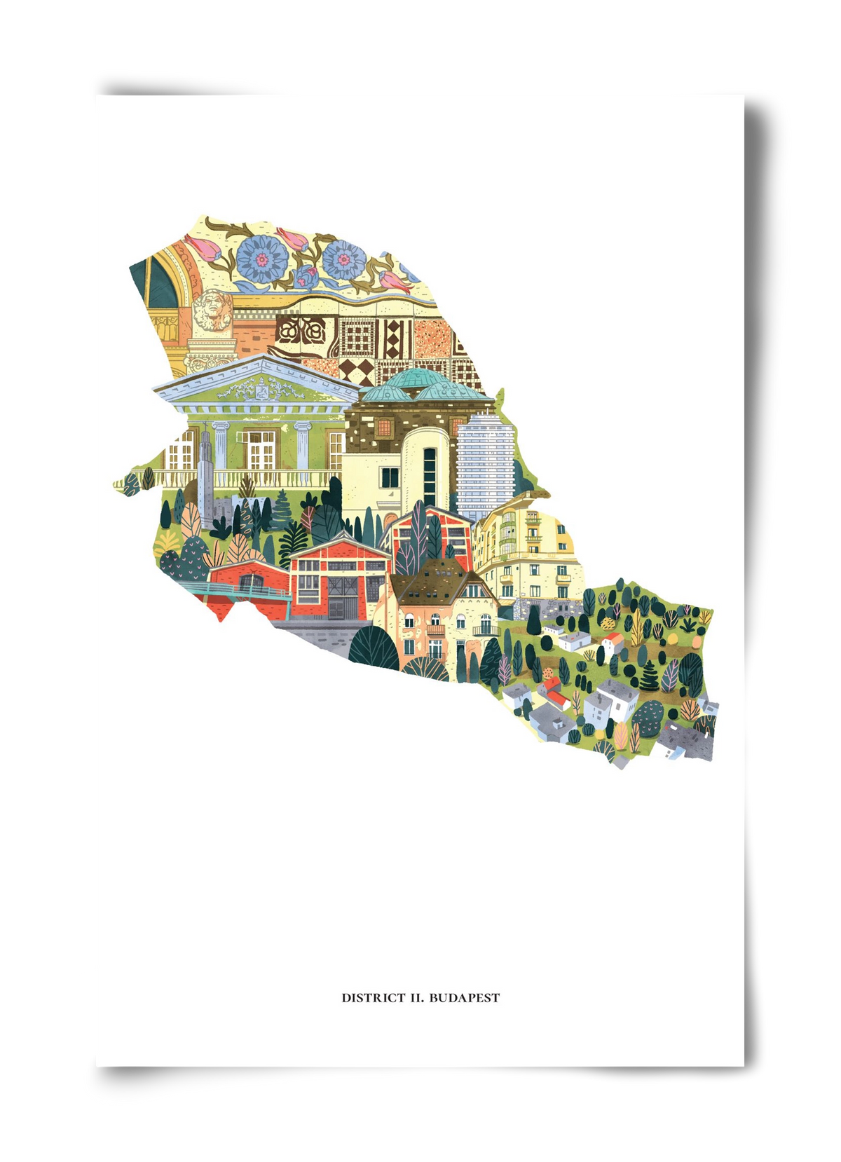 II. kerület, 40x60 cm, Keret nélkül