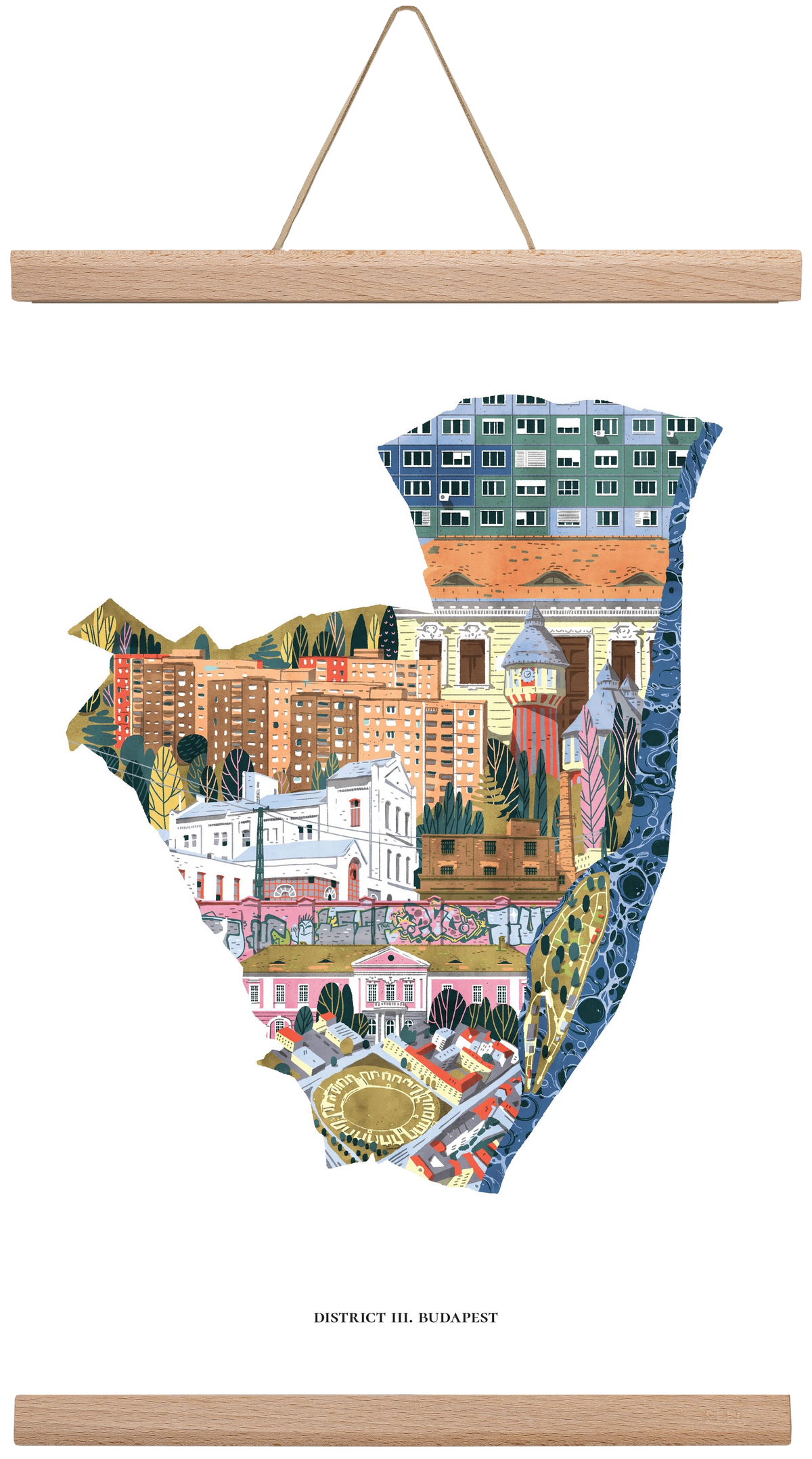 III. kerület, 30x45 cm (30x45 cm), Tölgy akasztó