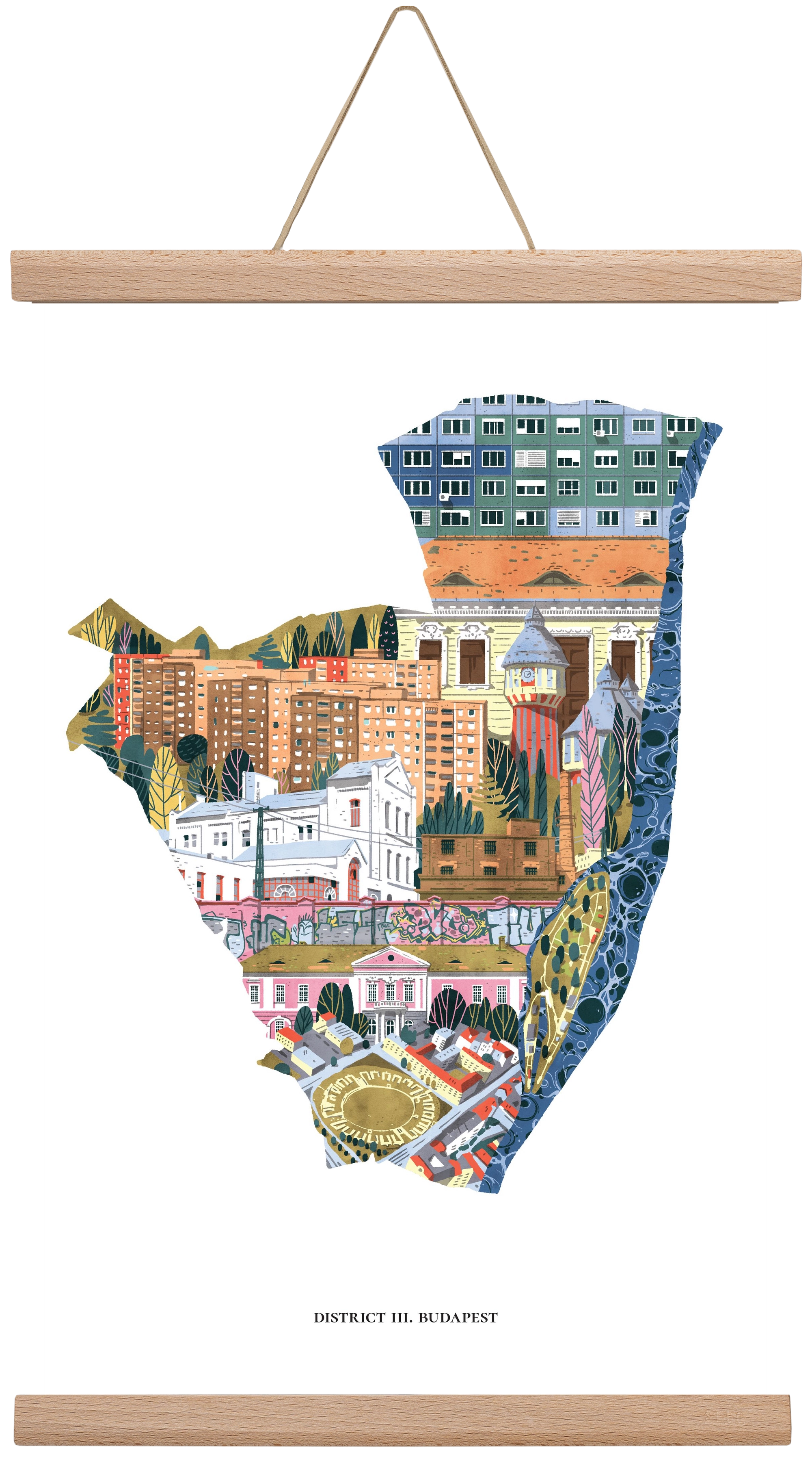 III. kerület, 30x45 cm (30x45 cm), Tölgy akasztó