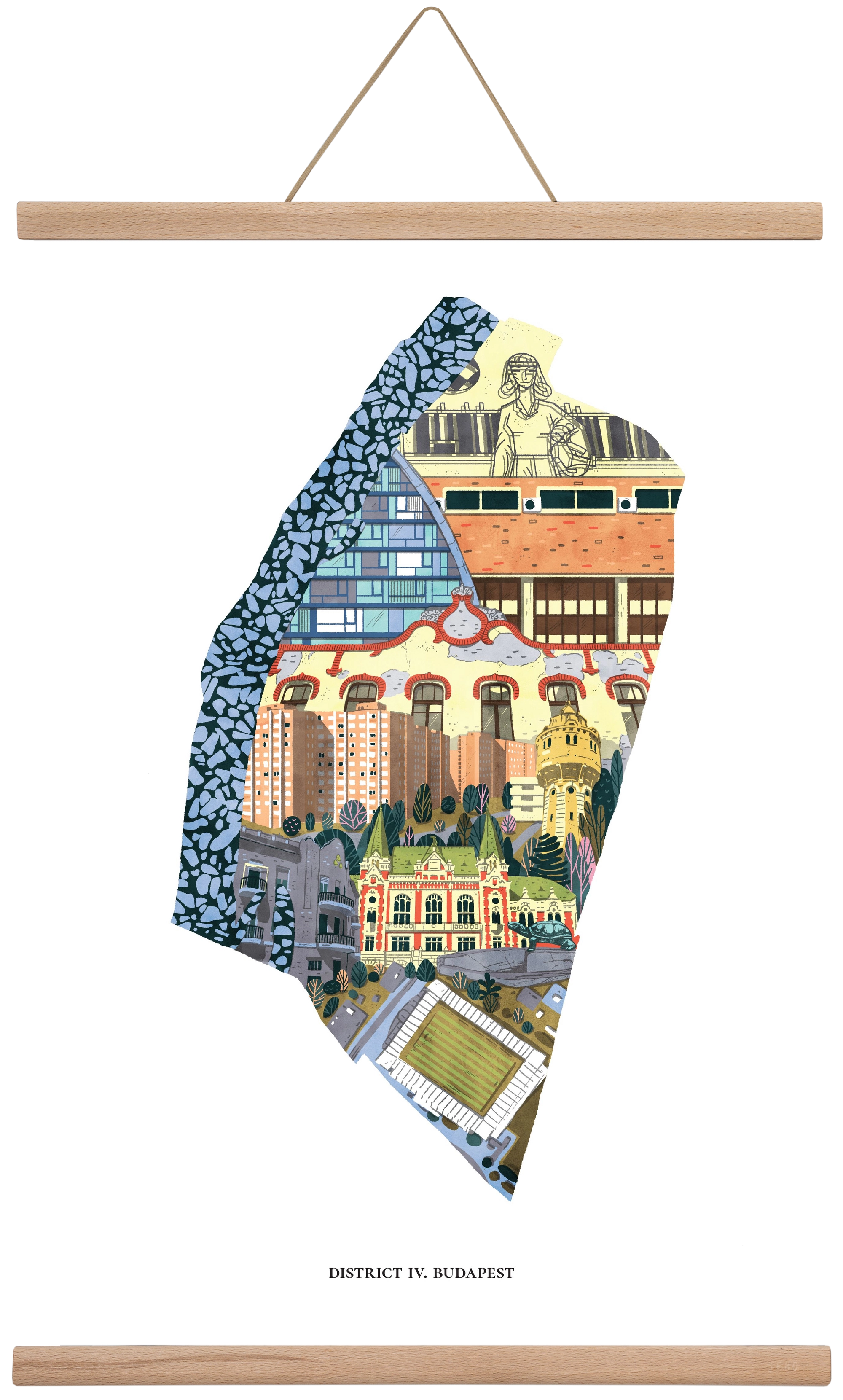 IV. kerület, 40x60 cm (40x60 cm), Tölgy akasztó