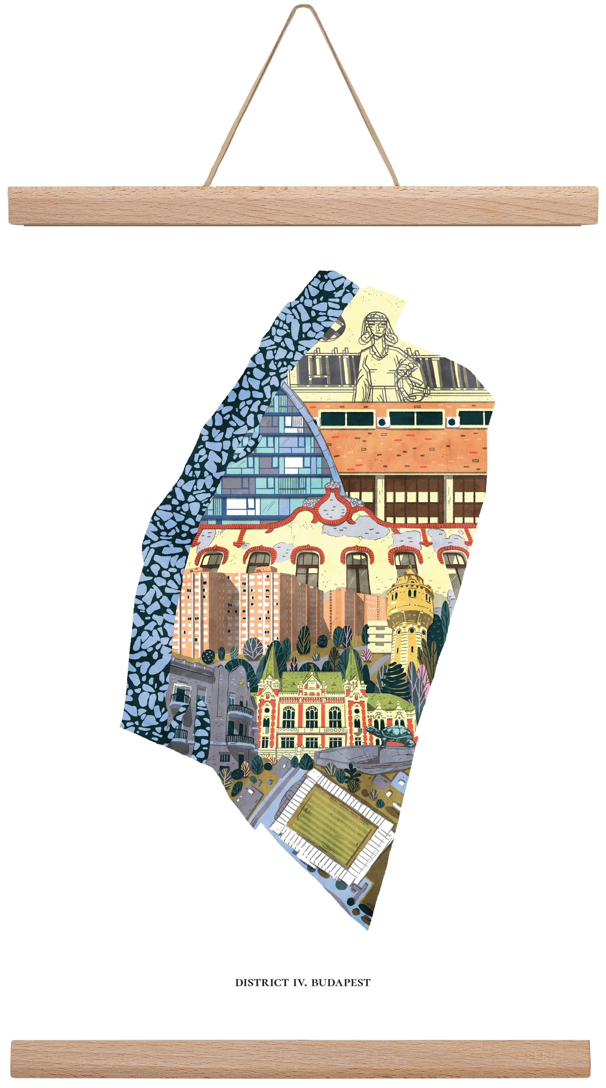 IV. kerület, 30x45 cm (30x45 cm), Tölgy akasztó