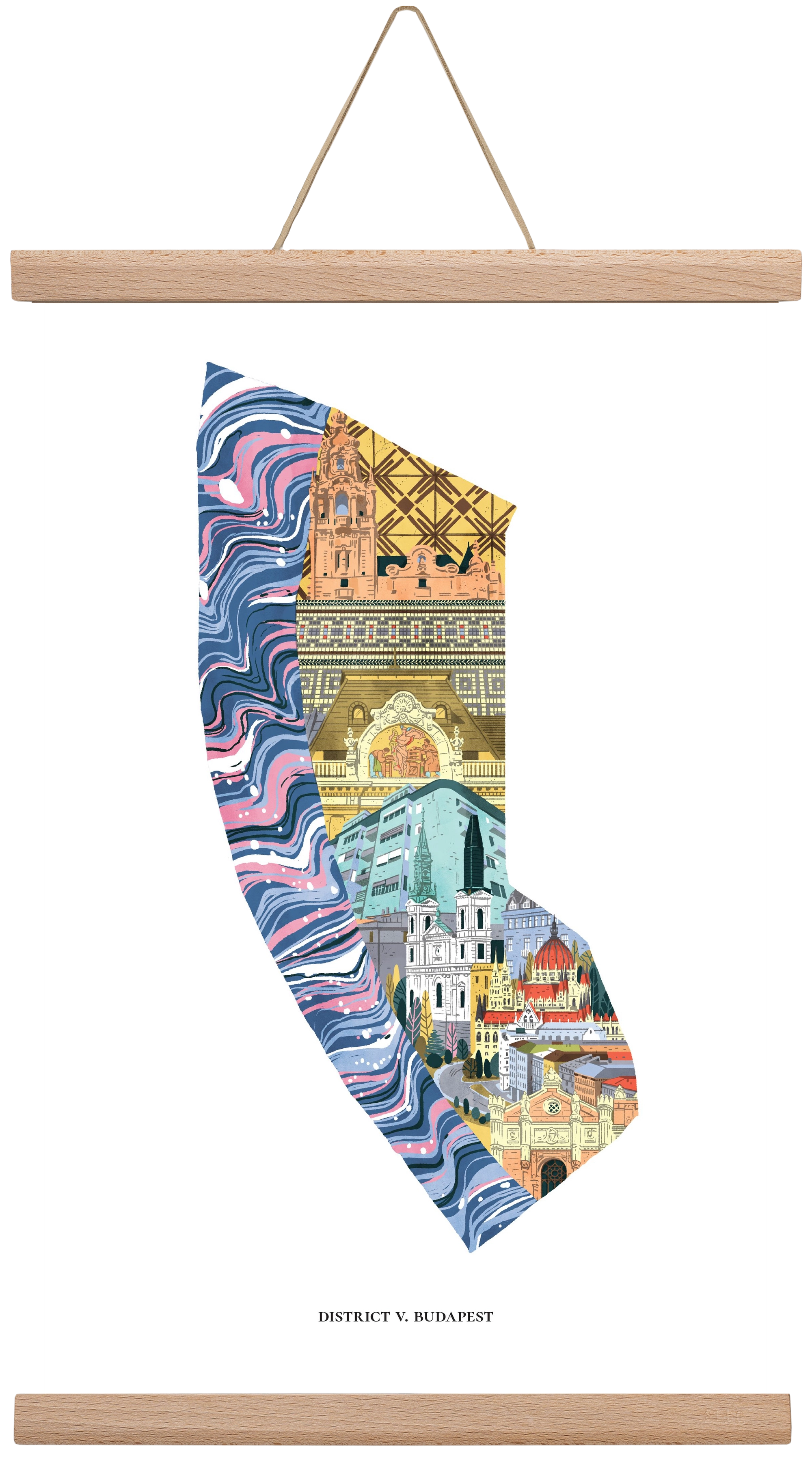 V. kerület, 30x45 cm (30x45 cm), Tölgy akasztó