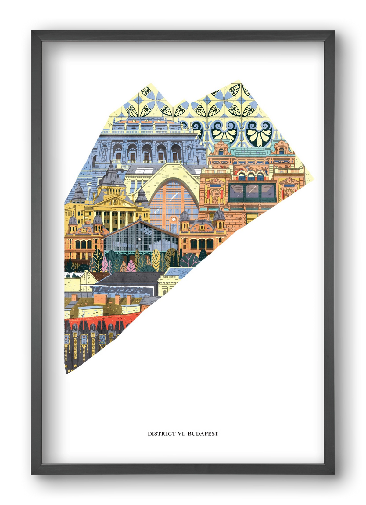 VI. kerület, 40x60 cm (40x60 cm), Fekete keret