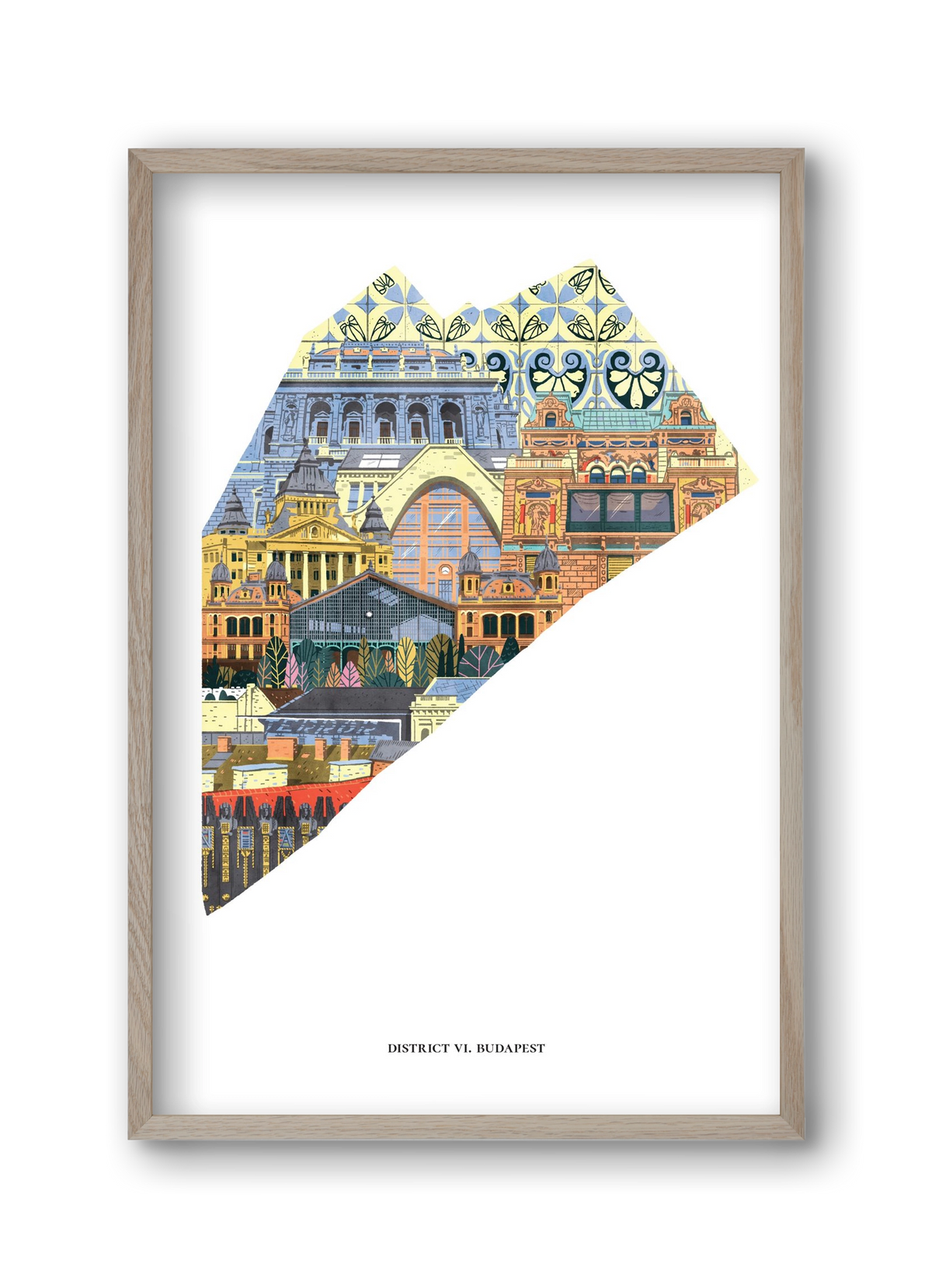 VI. kerület, 30x45 cm (30x45 cm), Tölgy keret