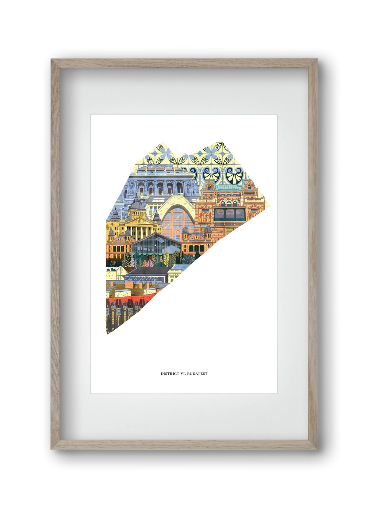 VI. kerület, 30x45 cm (20x30 cm), Tölgy keret, paszpartuval