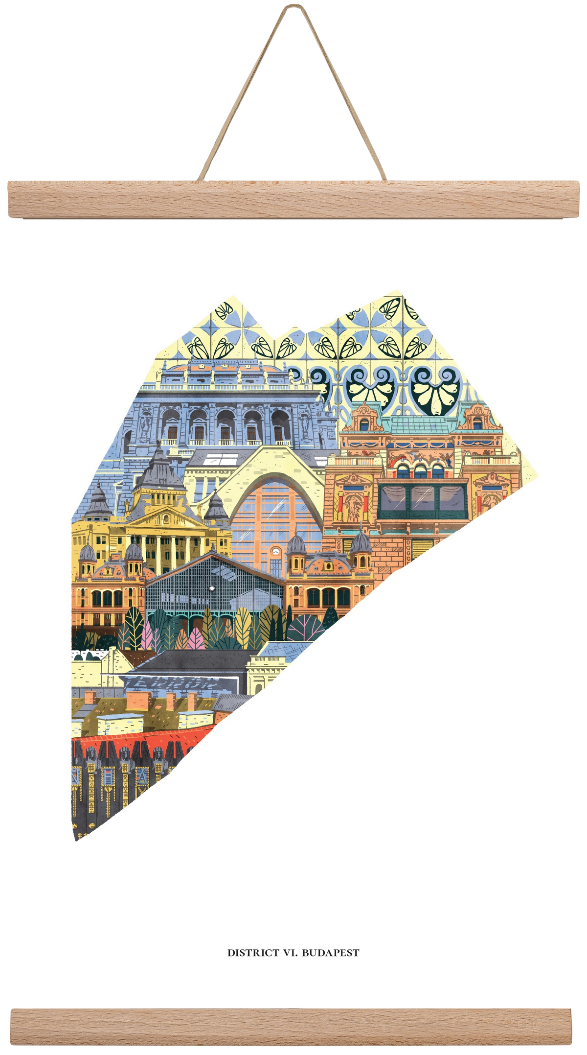 VI. kerület, 30x45 cm (30x45 cm), Tölgy akasztó