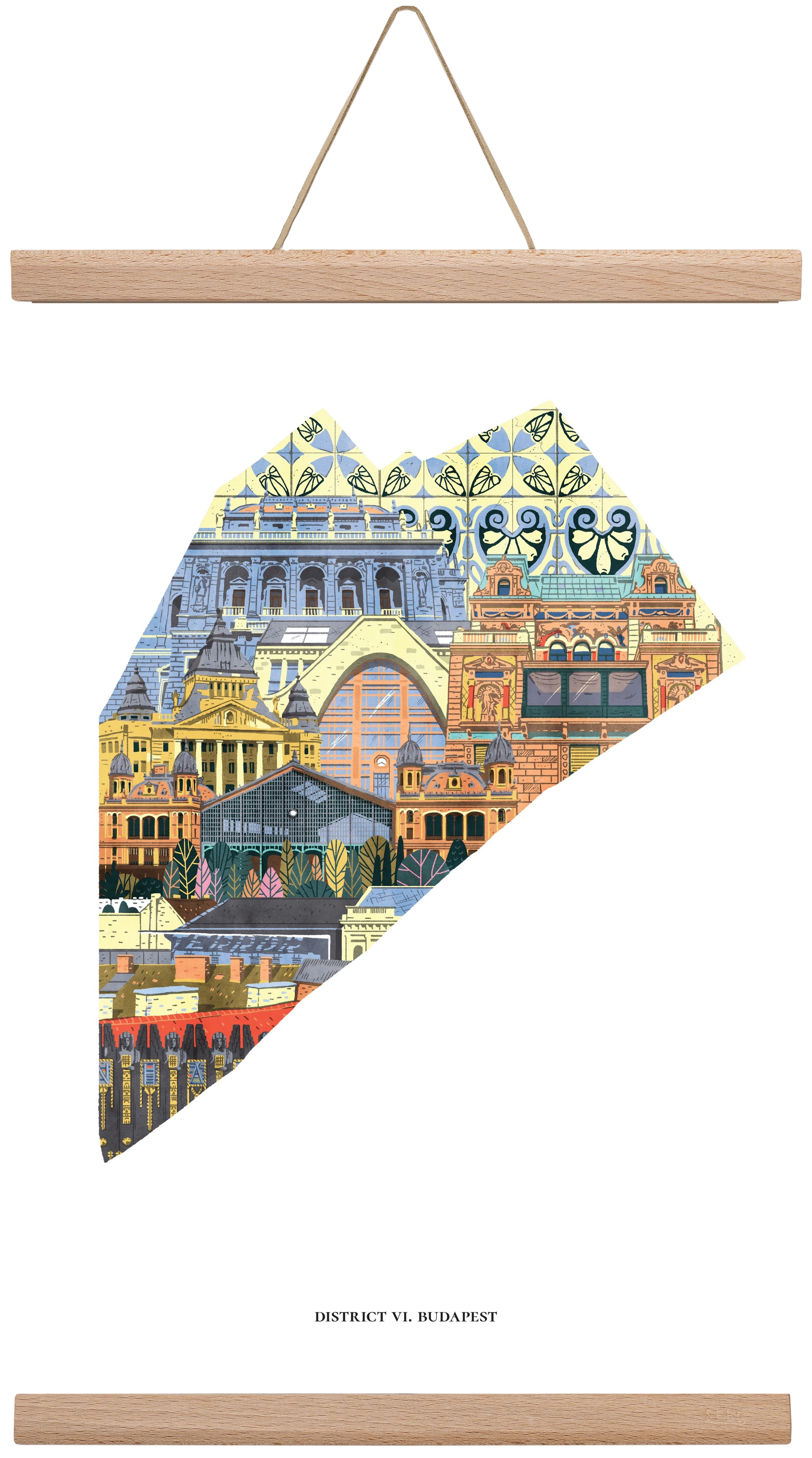 VI. kerület, 30x45 cm (30x45 cm), Tölgy akasztó