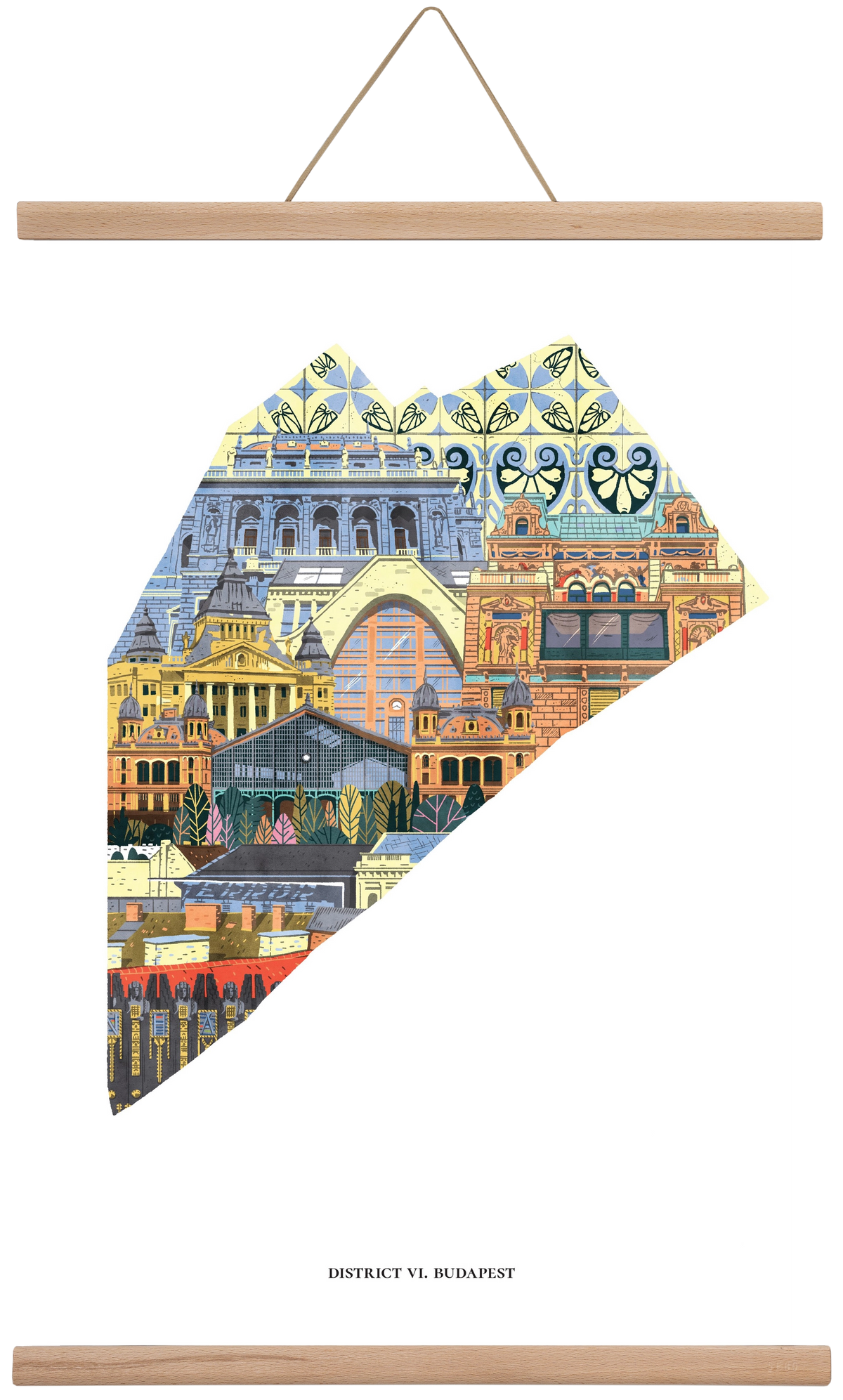 VI. kerület, 40x60 cm (40x60 cm), Tölgy akasztó