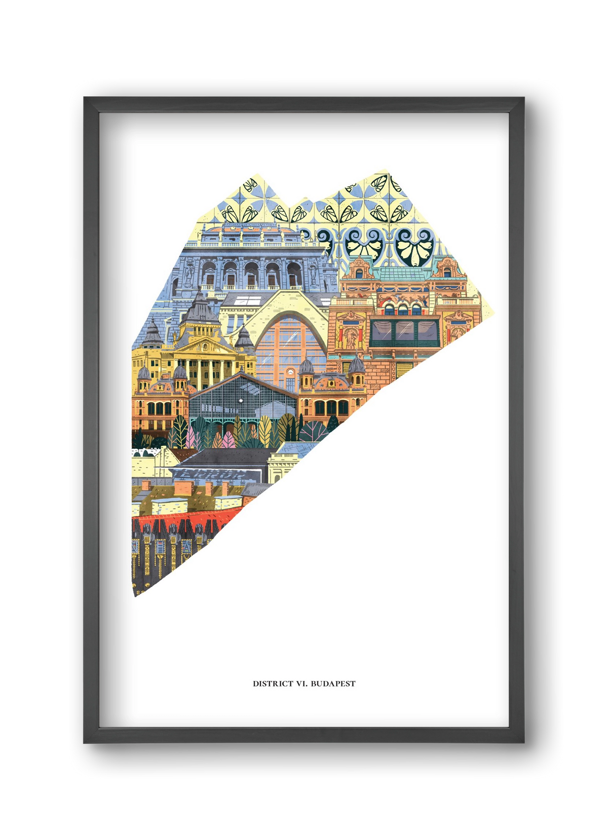 VI. kerület, 30x45 cm (30x45 cm), Fekete keret