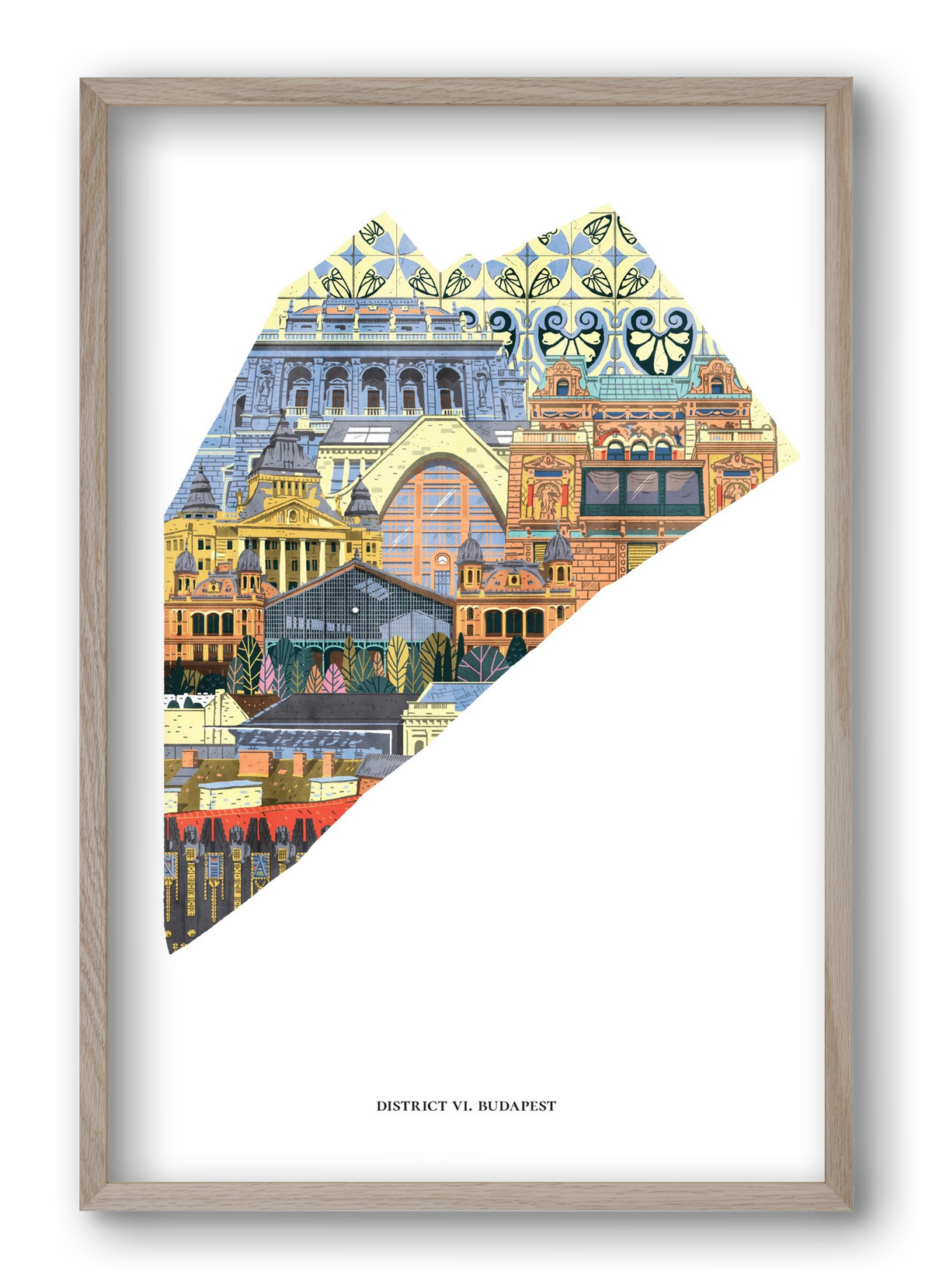 VI. kerület, 40x60 cm (40x60 cm), Tölgy keret