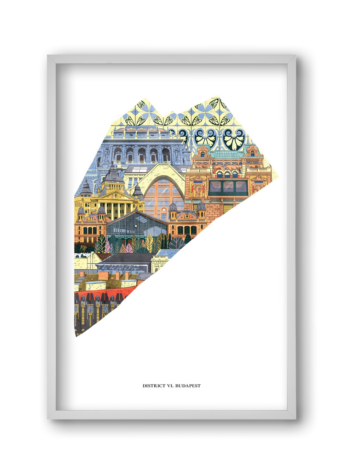 VI. kerület, 30x45 cm (30x45 cm), Fehér keret
