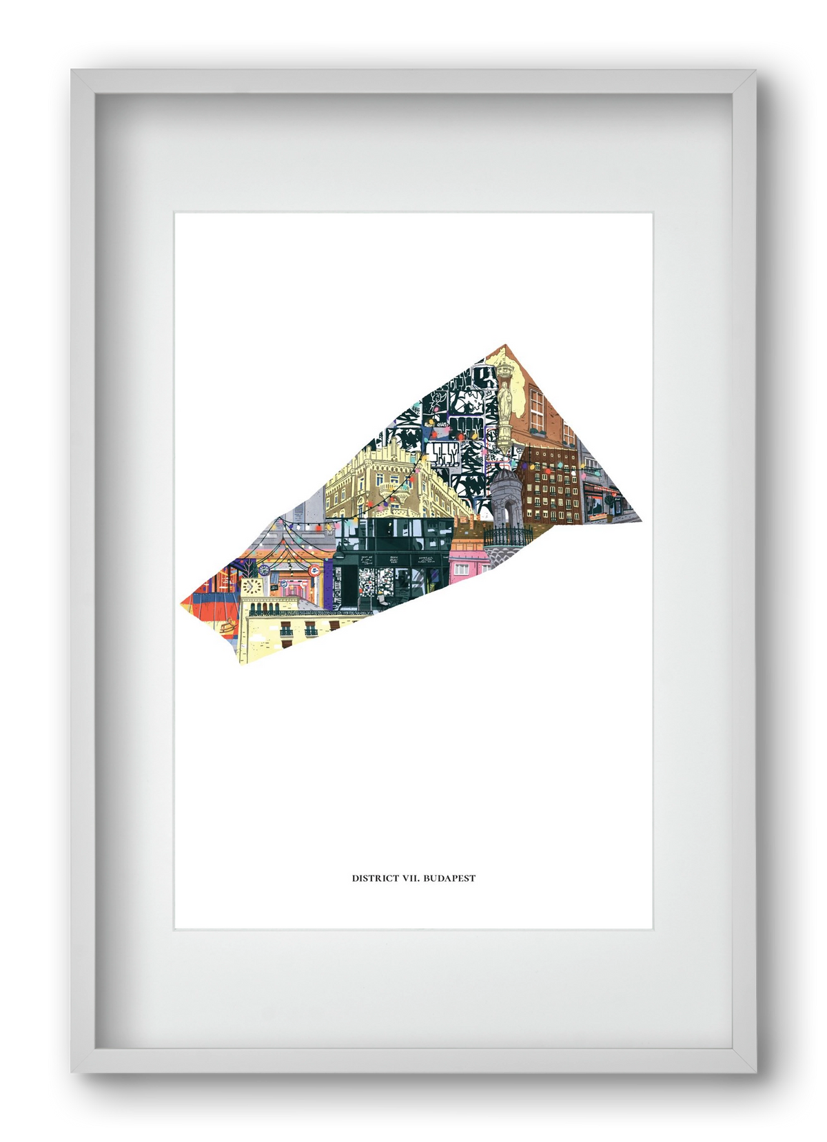 VII. kerület, 40x60 cm (30x45 cm), Fehér keret, paszpartuval