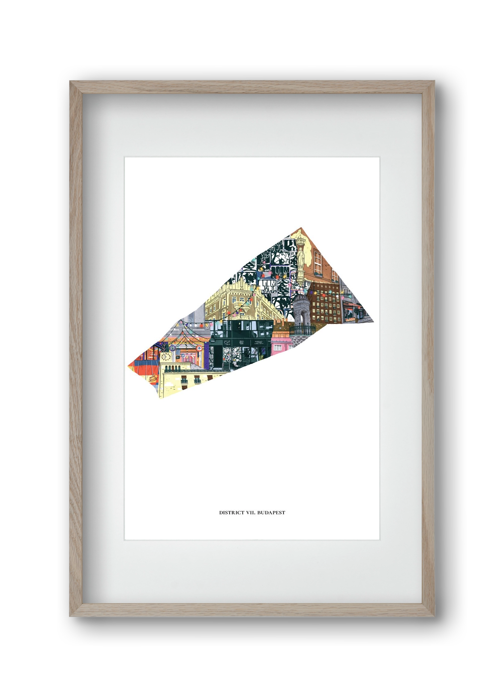 VII. kerület, 30x45 cm (20x30 cm), Tölgy keret, paszpartuval
