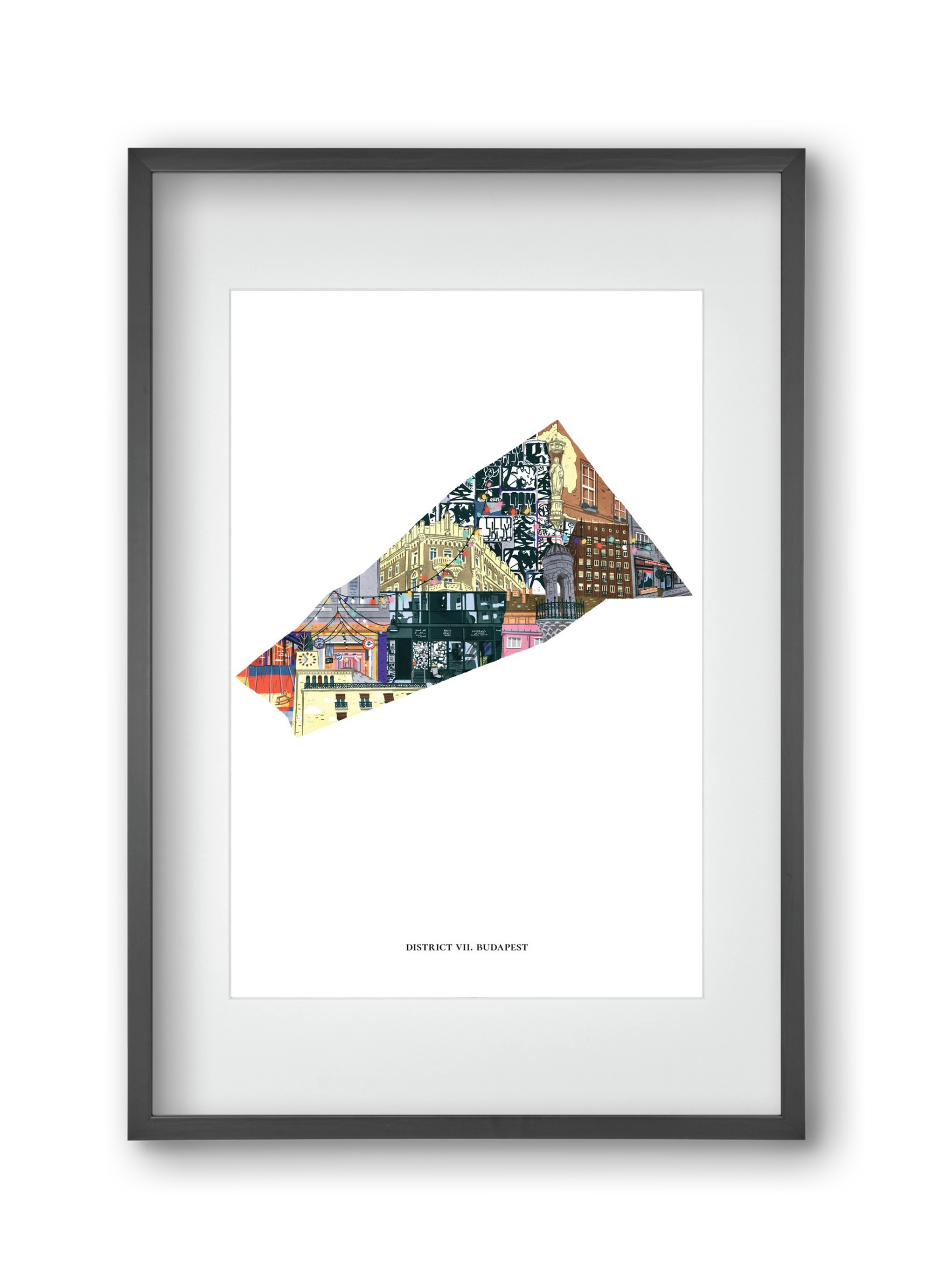 VII. kerület, 30x45 cm (20x30 cm), Fekete keret, paszpartuval