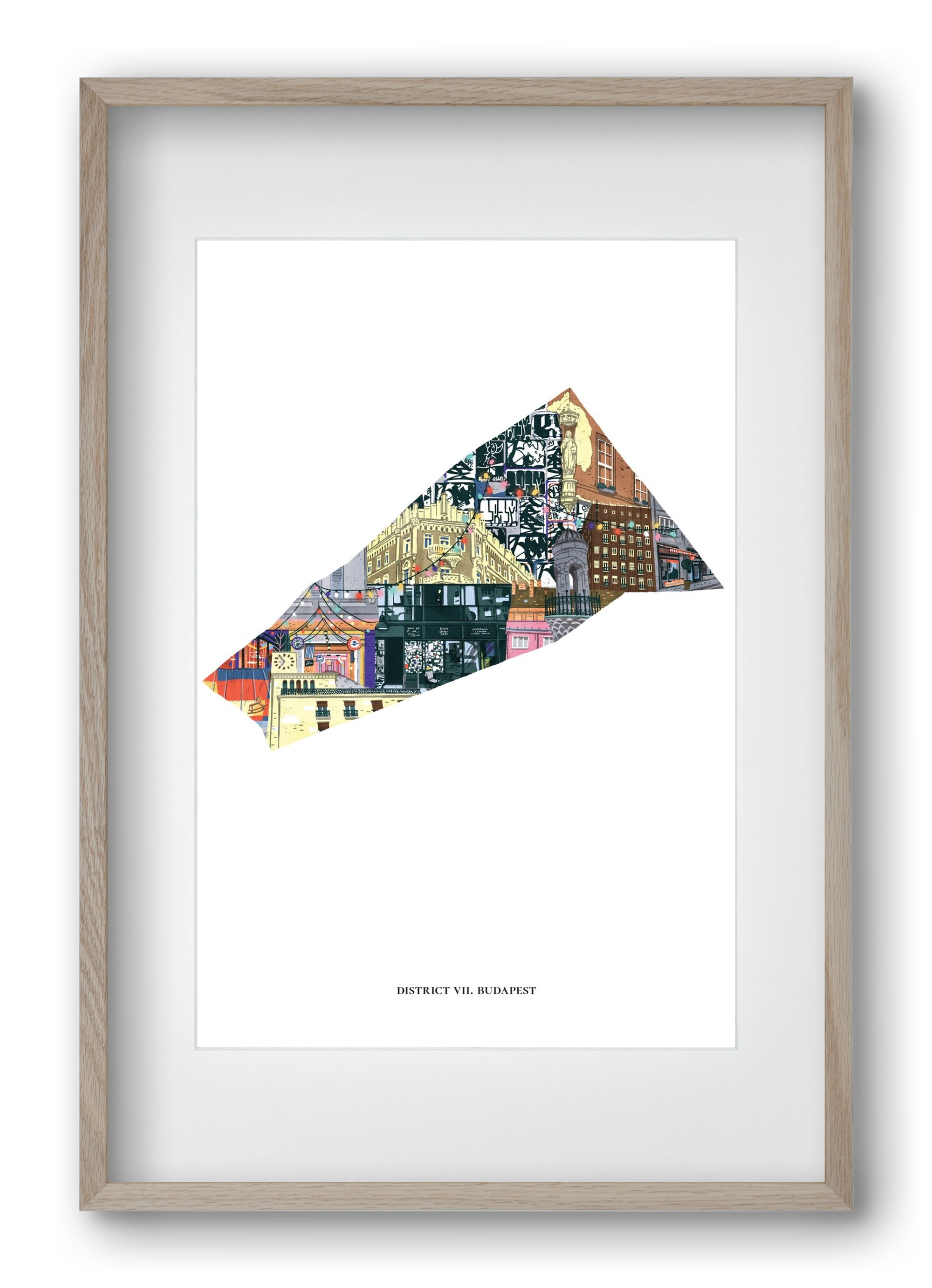 VII. kerület, 40x60 cm (30x45 cm), Tölgy keret, paszpartuval