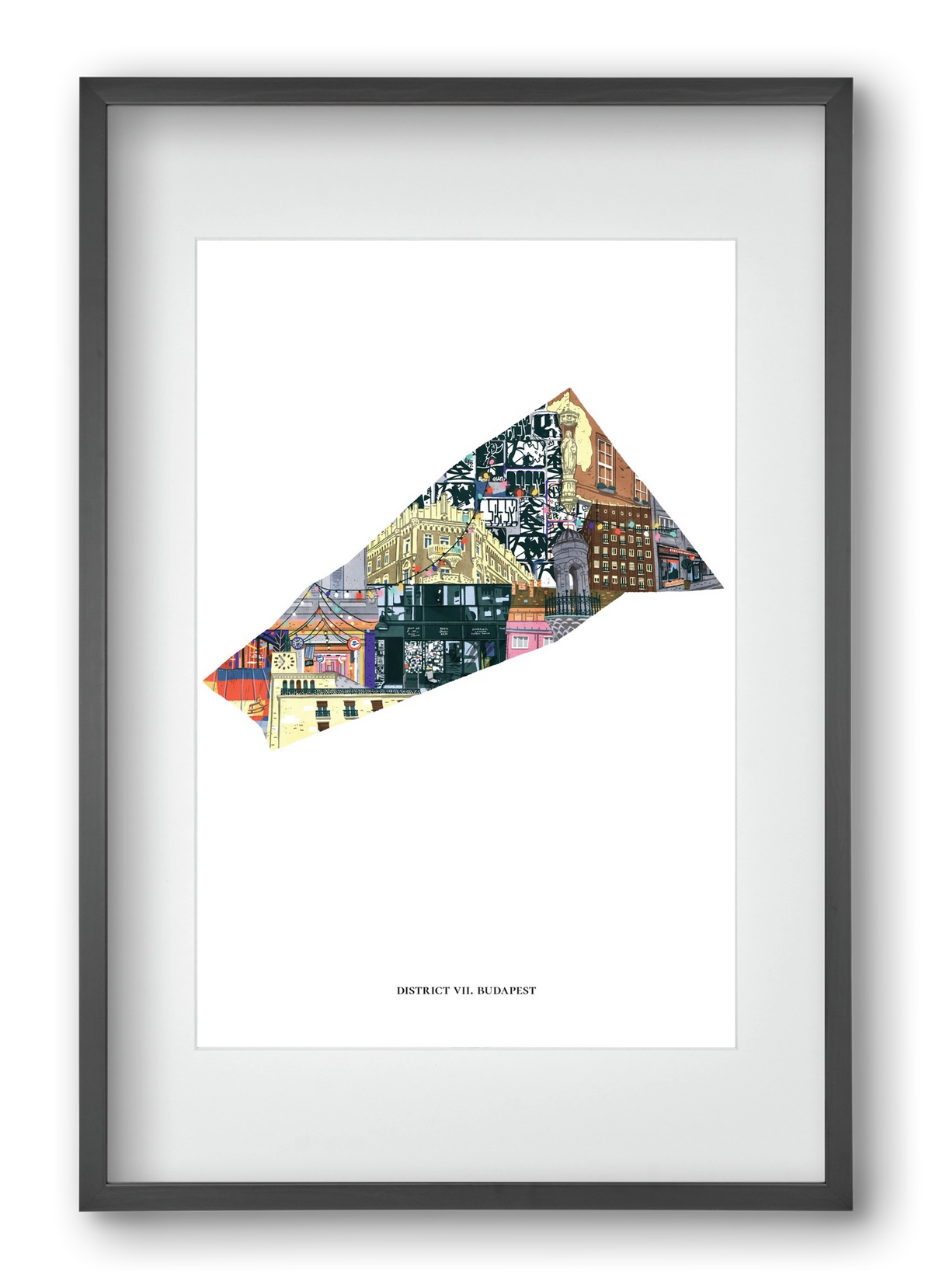 VII. kerület, 40x60 cm (30x45 cm), Fekete keret, paszpartuval