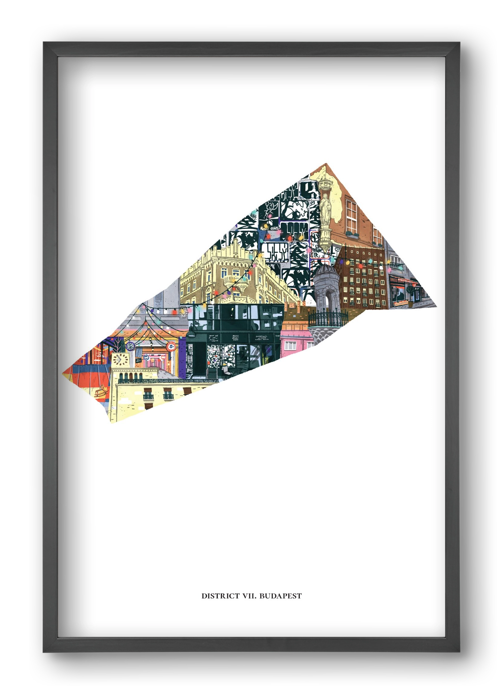 VII. kerület, 40x60 cm (40x60 cm), Fekete keret