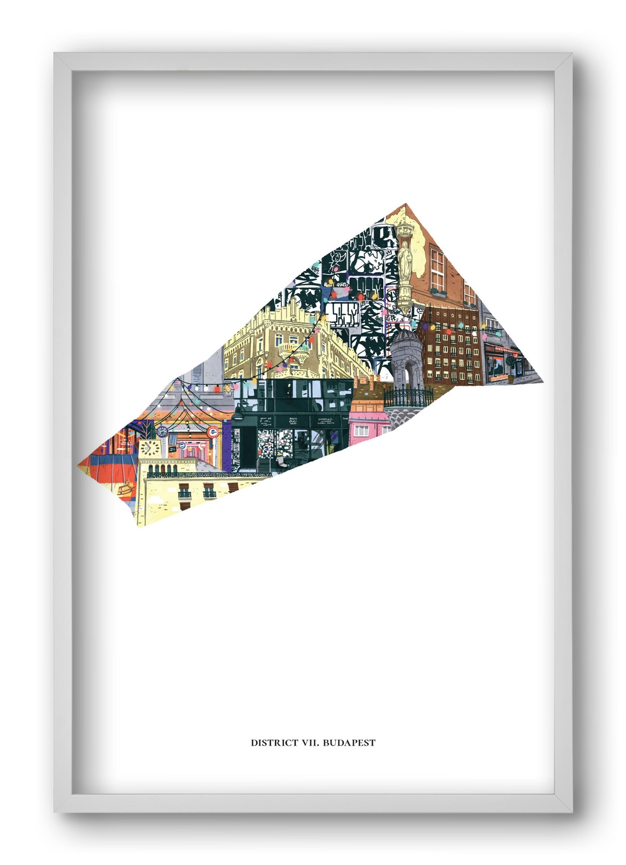 VII. kerület, 40x60 cm (40x60 cm), Fehér keret