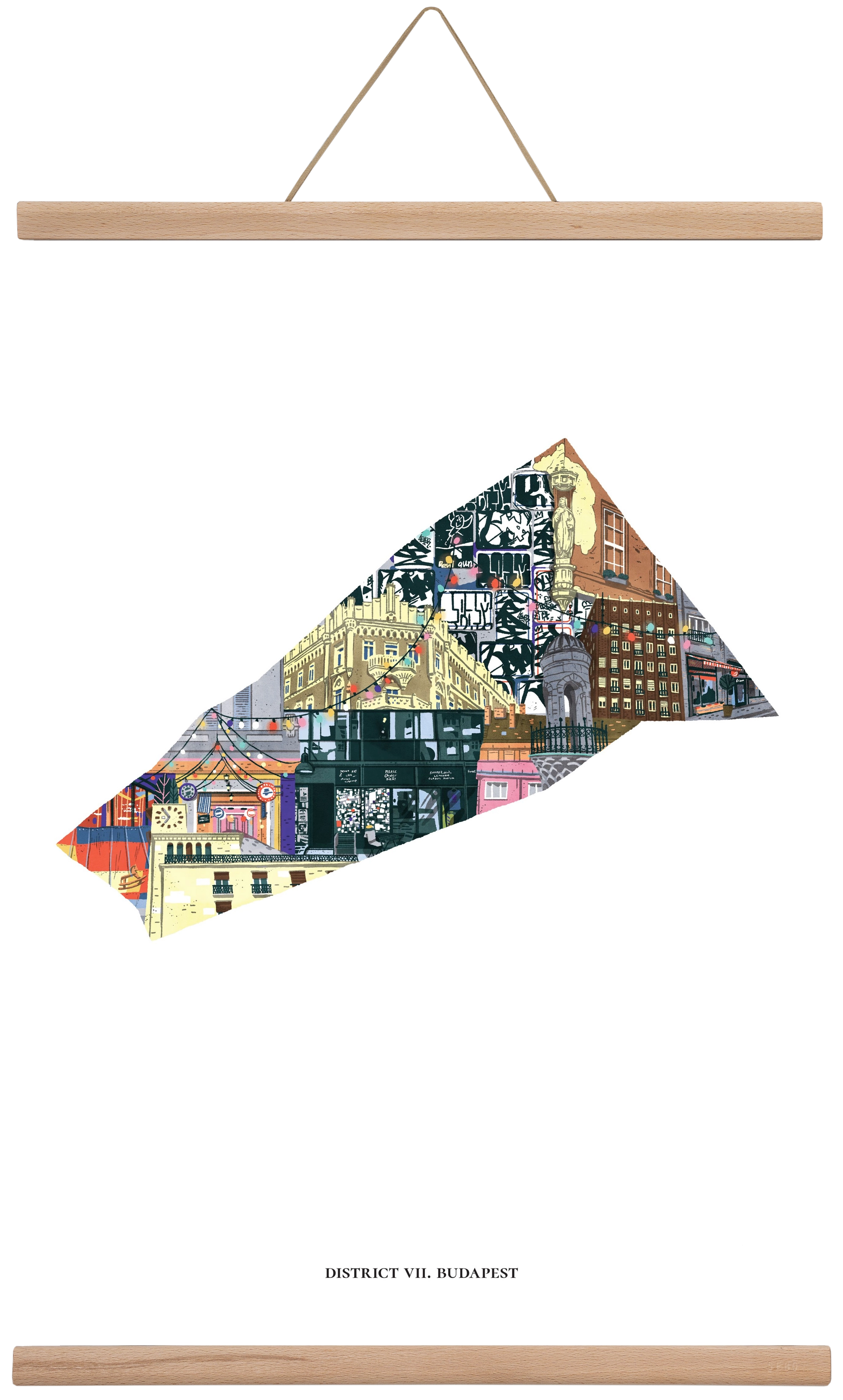 VII. kerület, 40x60 cm (40x60 cm), Tölgy akasztó