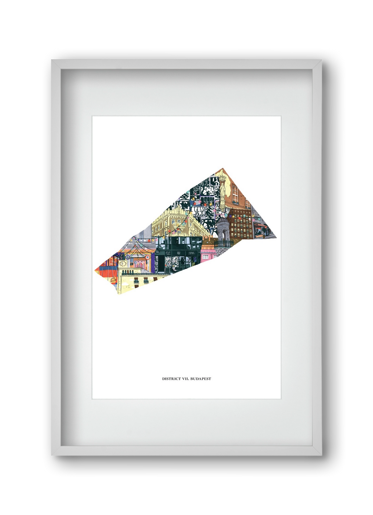 VII. kerület, 30x45 cm (20x30 cm), Fehér keret, paszpartuval