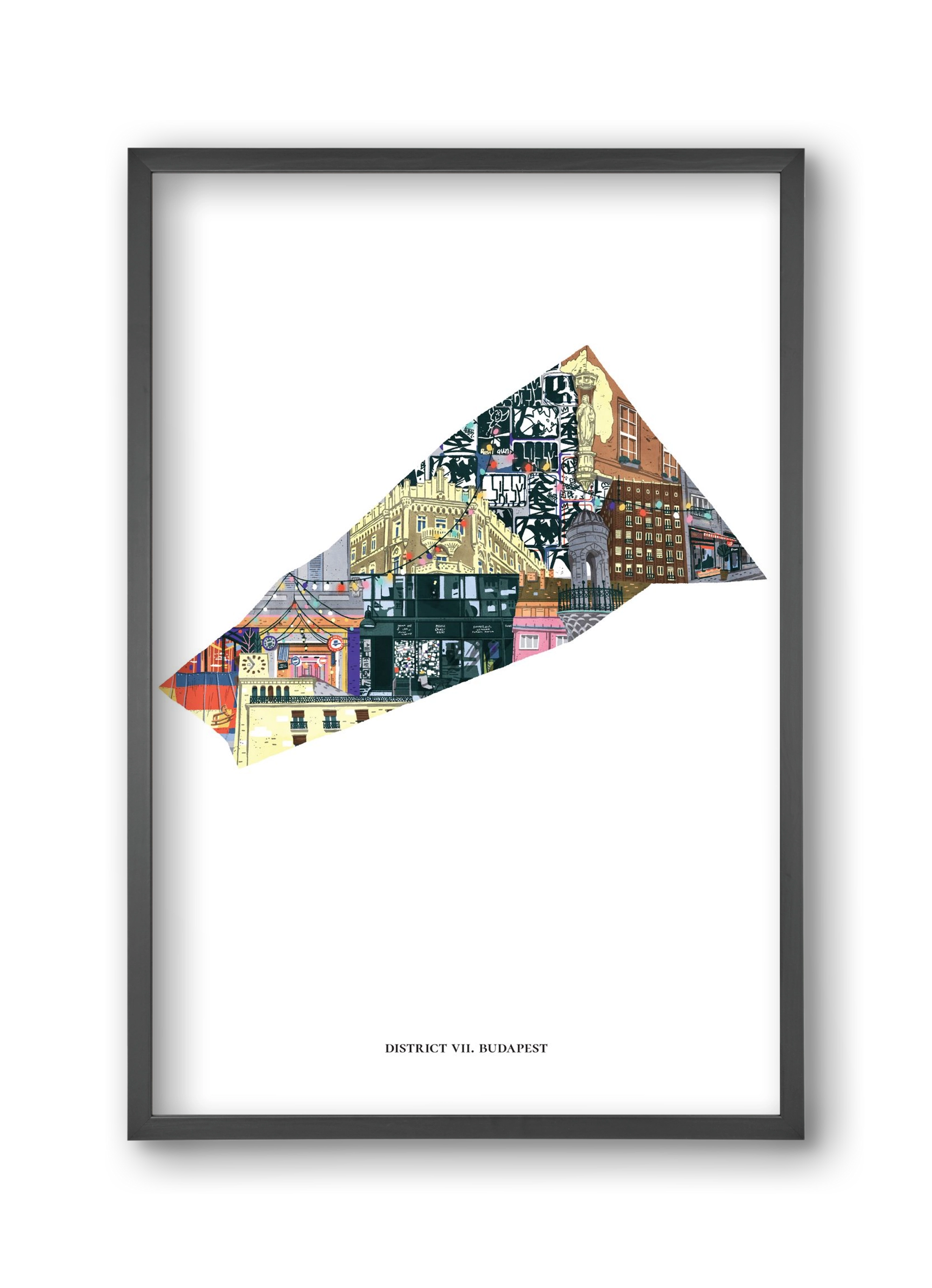 VII. kerület, 30x45 cm (30x45 cm), Fekete keret