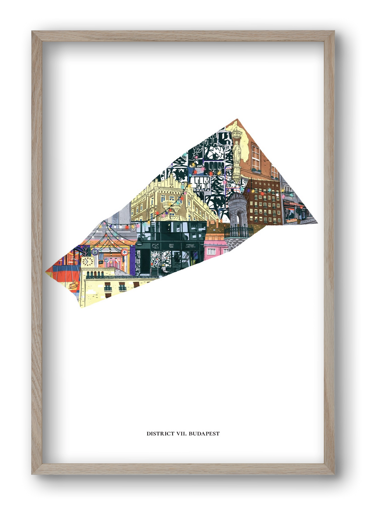VII. kerület, 40x60 cm (40x60 cm), Tölgy keret