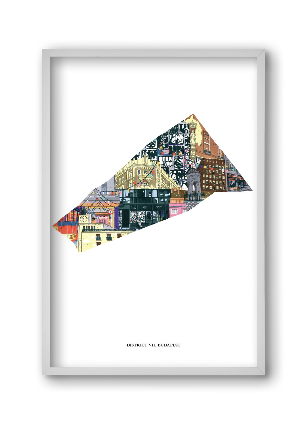 VII. kerület, 30x45 cm (30x45 cm), Fehér keret