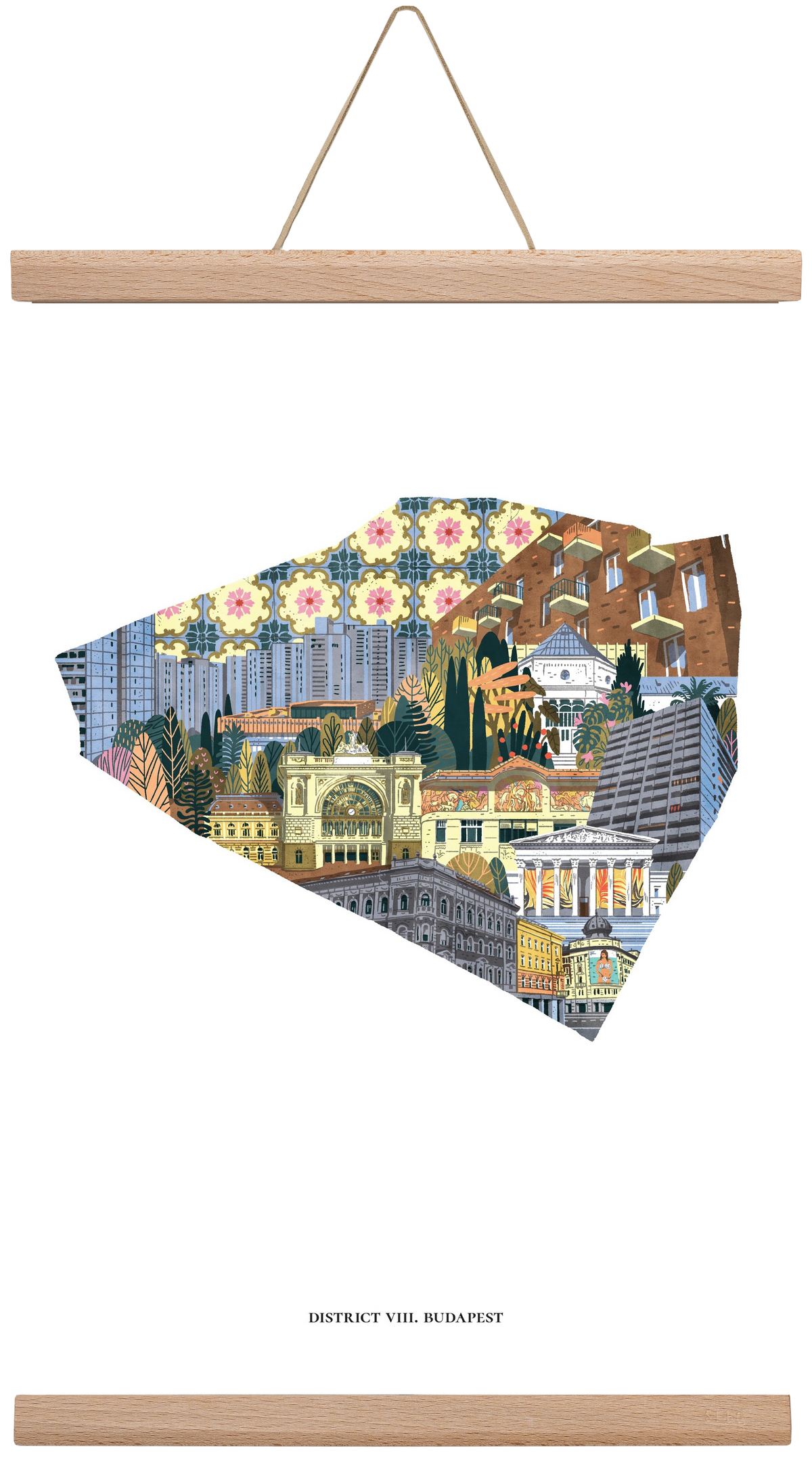 VIII. kerület, 30x45 cm (30x45 cm), Tölgy akasztó