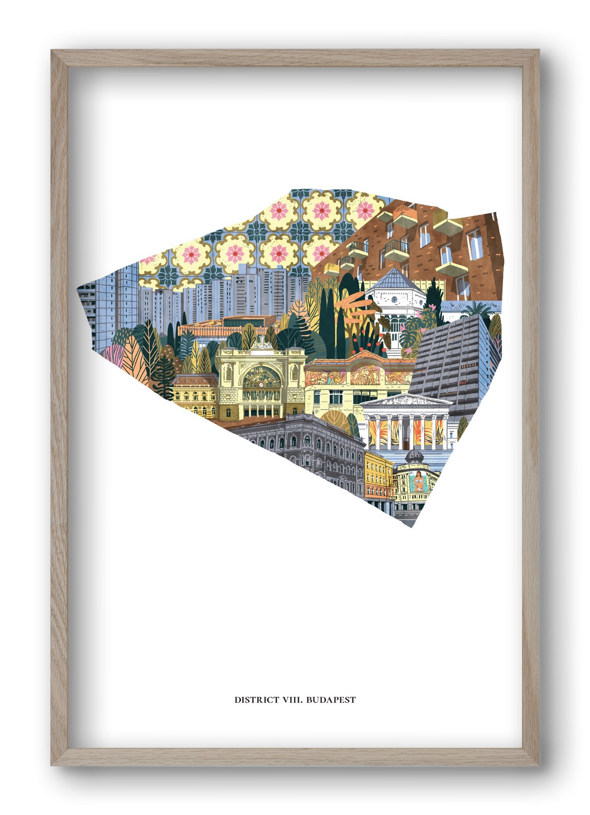 VIII. kerület, 40x60 cm (40x60 cm), Tölgy keret