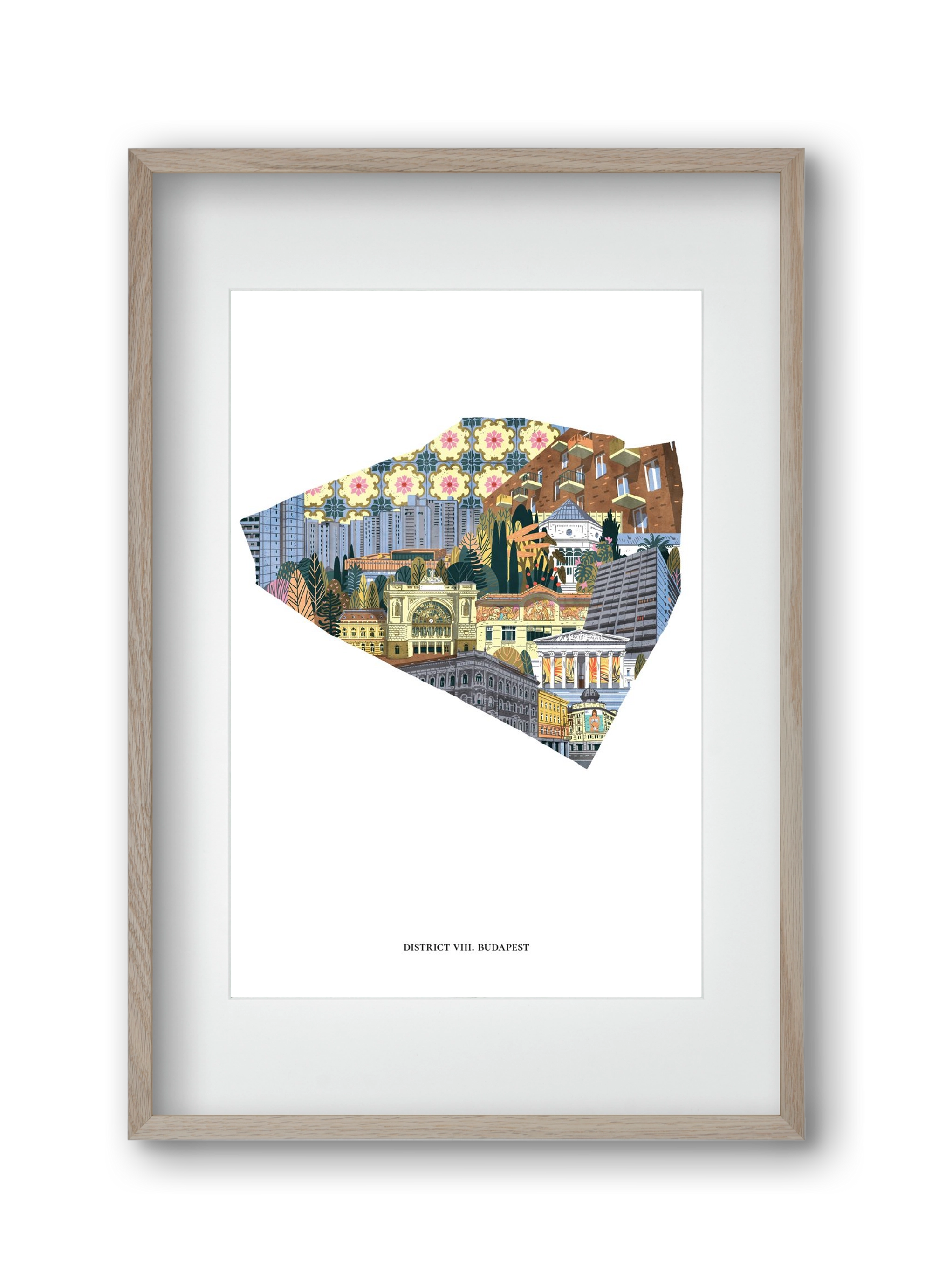 VIII. kerület, 30x45 cm (20x30 cm), Tölgy keret, paszpartuval