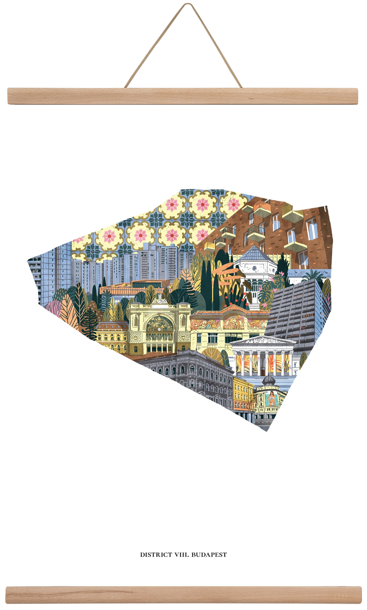 VIII. kerület, 40x60 cm (40x60 cm), Tölgy akasztó