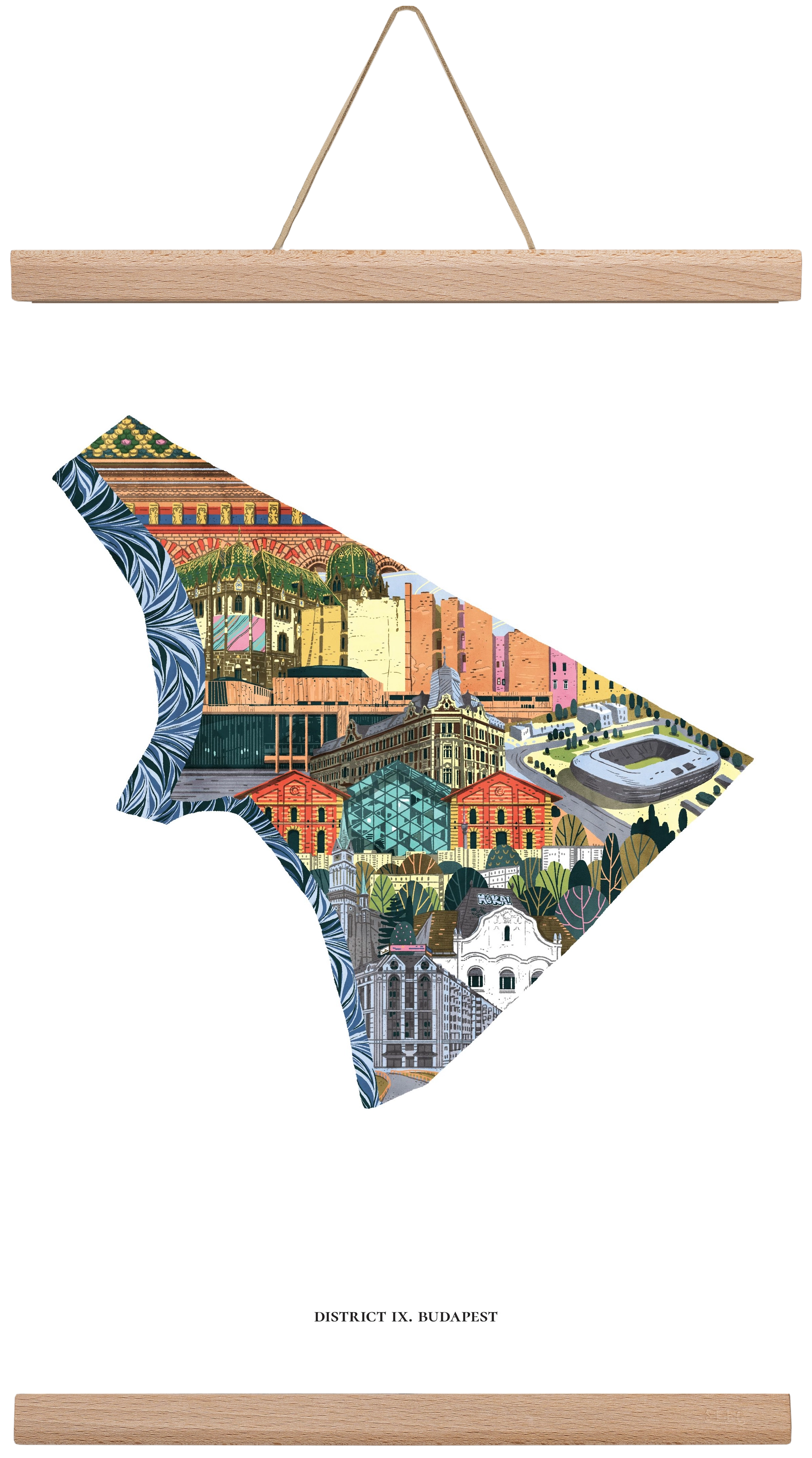 IX. kerület, 30x45 cm (30x45 cm), Tölgy akasztó