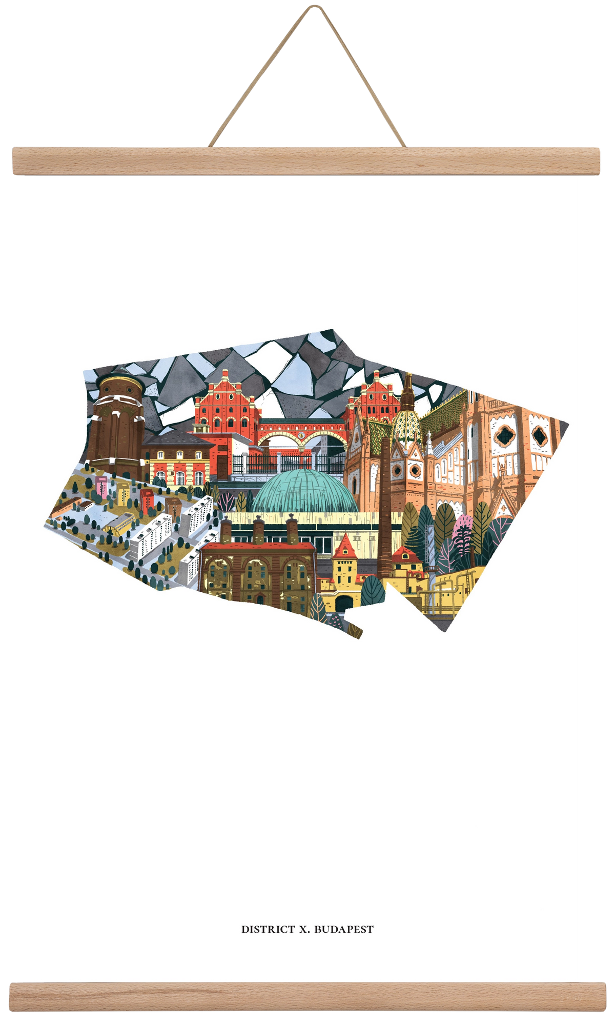 X. kerület, 40x60 cm (40x60 cm), Tölgy akasztó