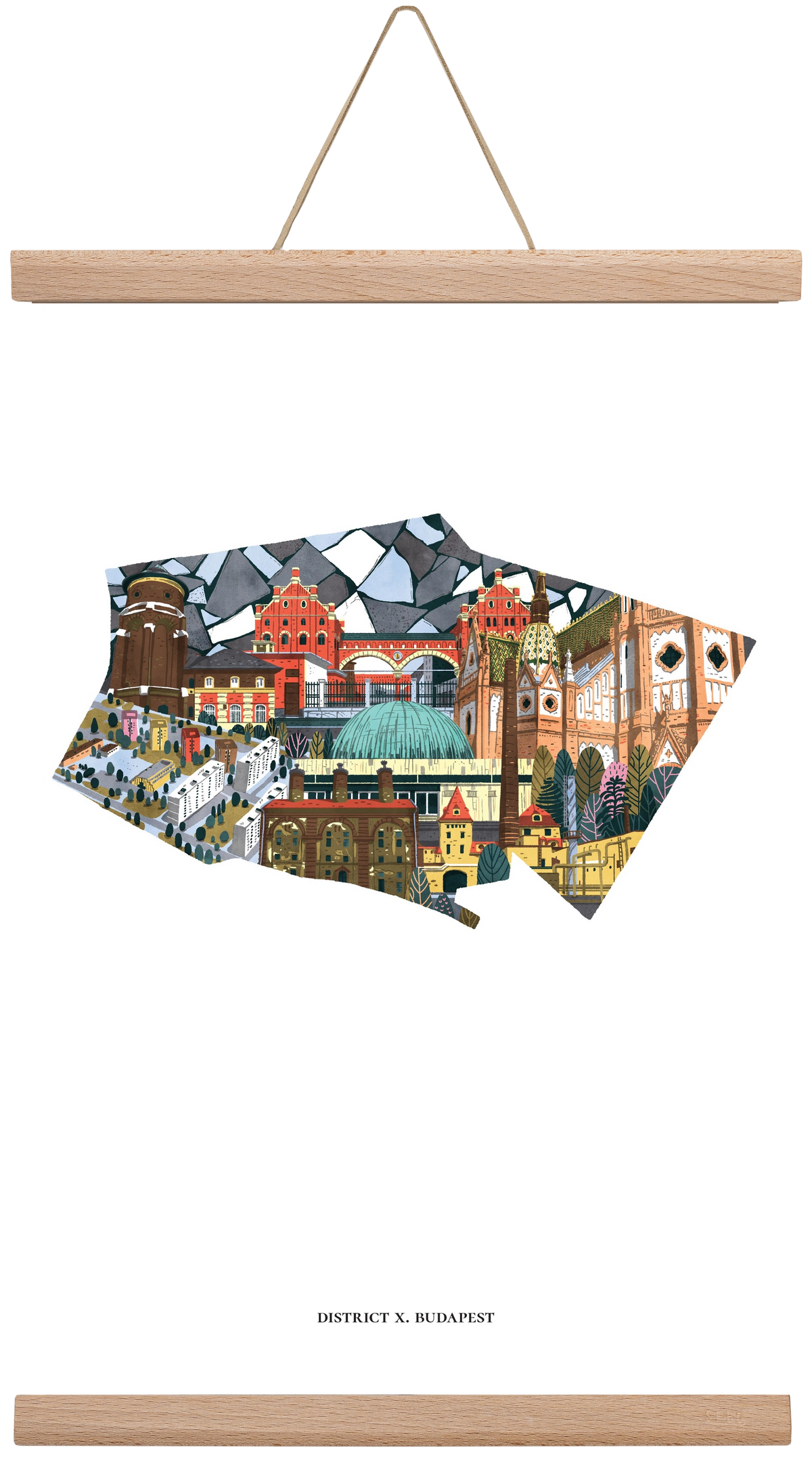 X. kerület, 30x45 cm (30x45 cm), Tölgy akasztó