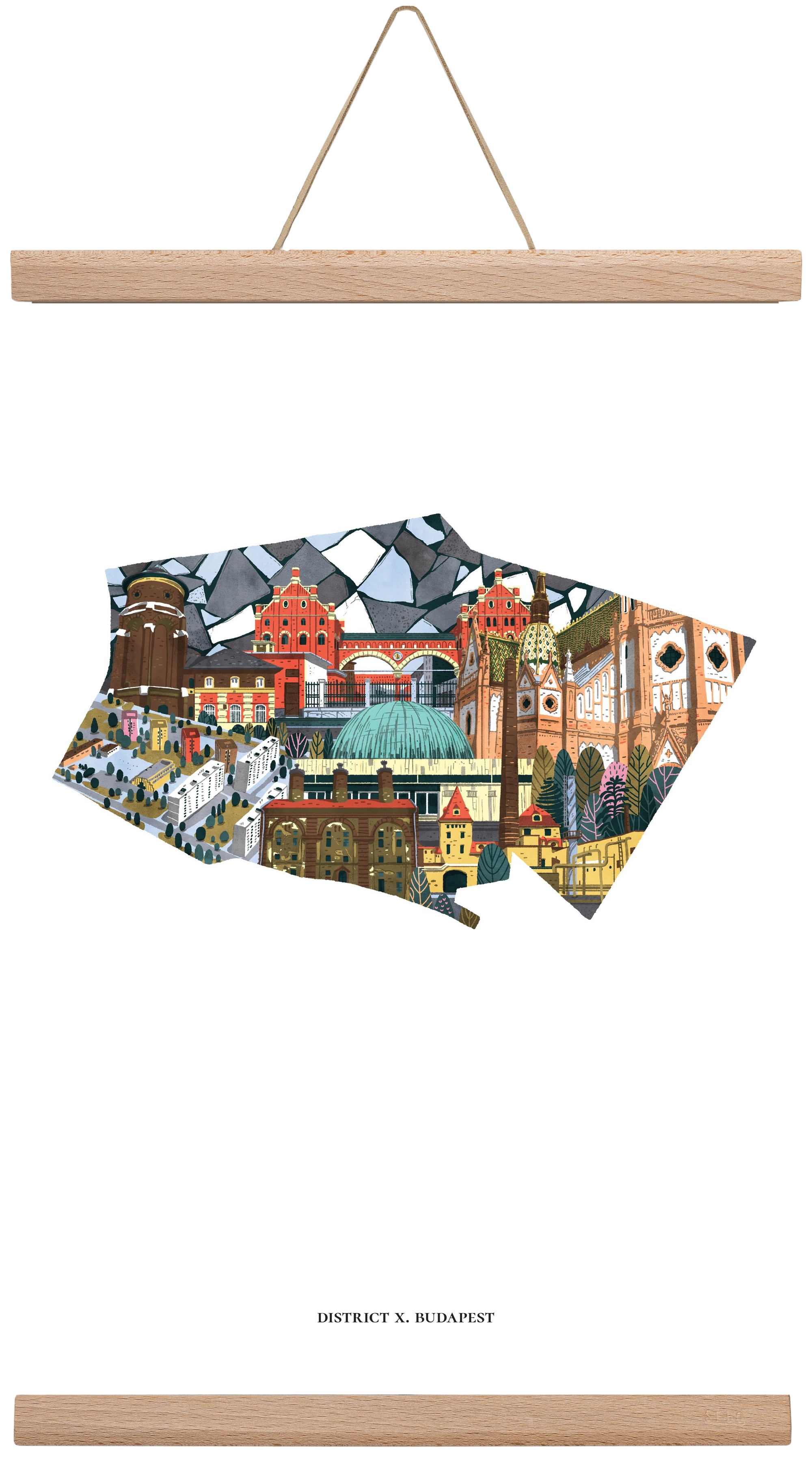 X. kerület, 30x45 cm (30x45 cm), Tölgy akasztó