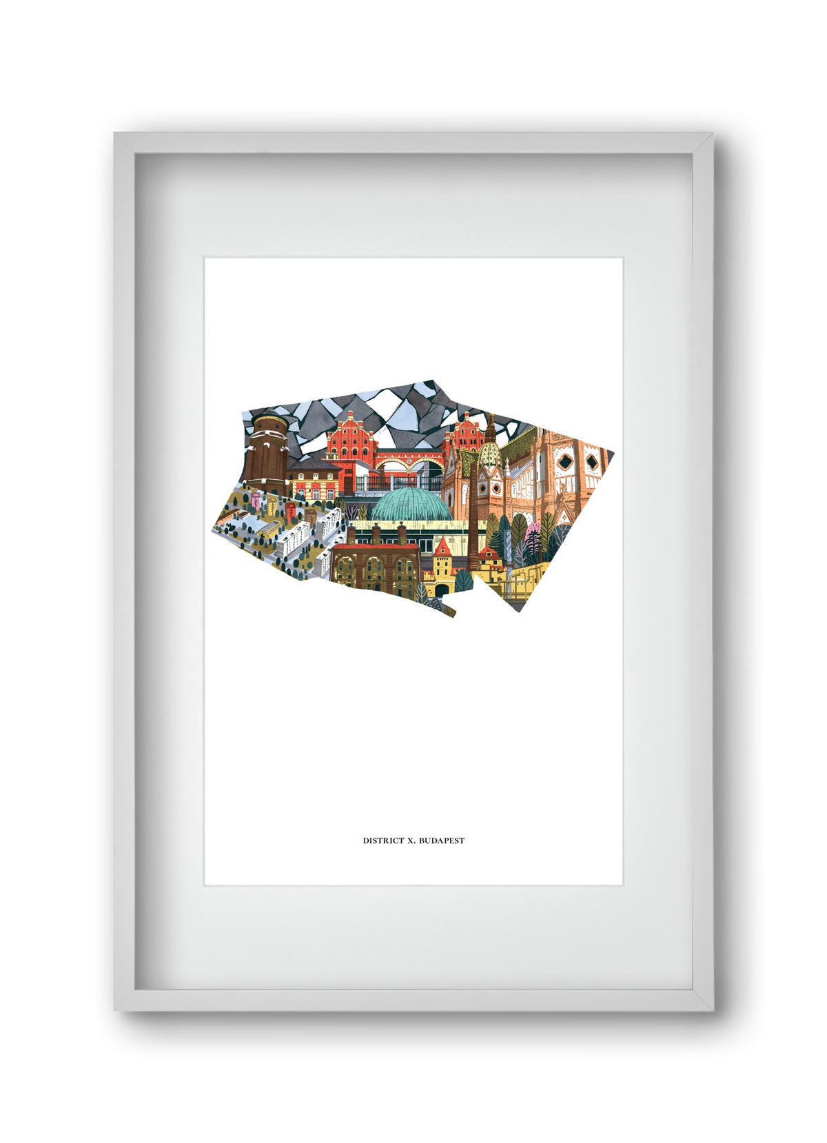 X. kerület, 30x45 cm (20x30 cm), Fehér keret, paszpartuval