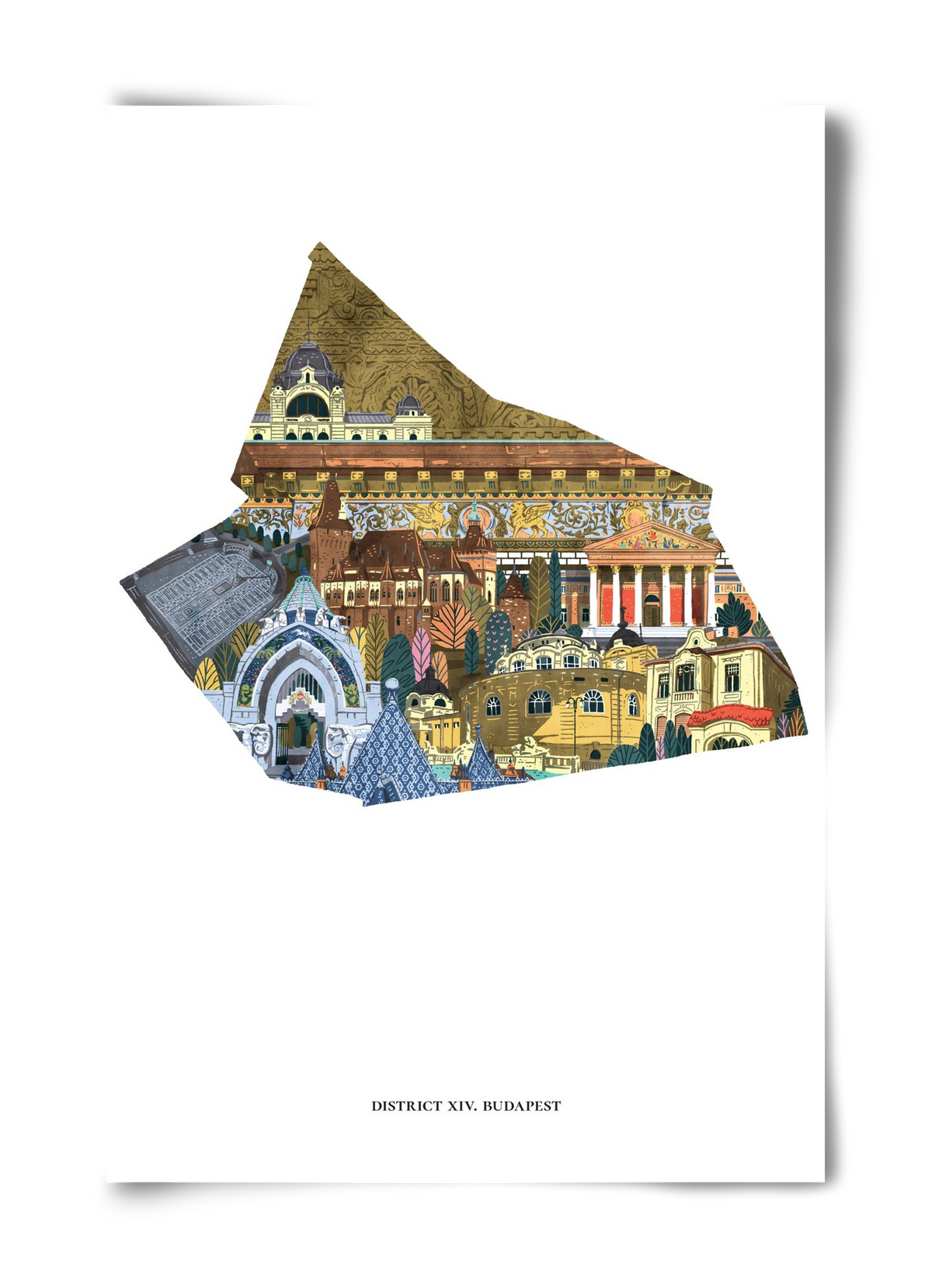 XIV. kerület, 40x60 cm, Keret nélkül