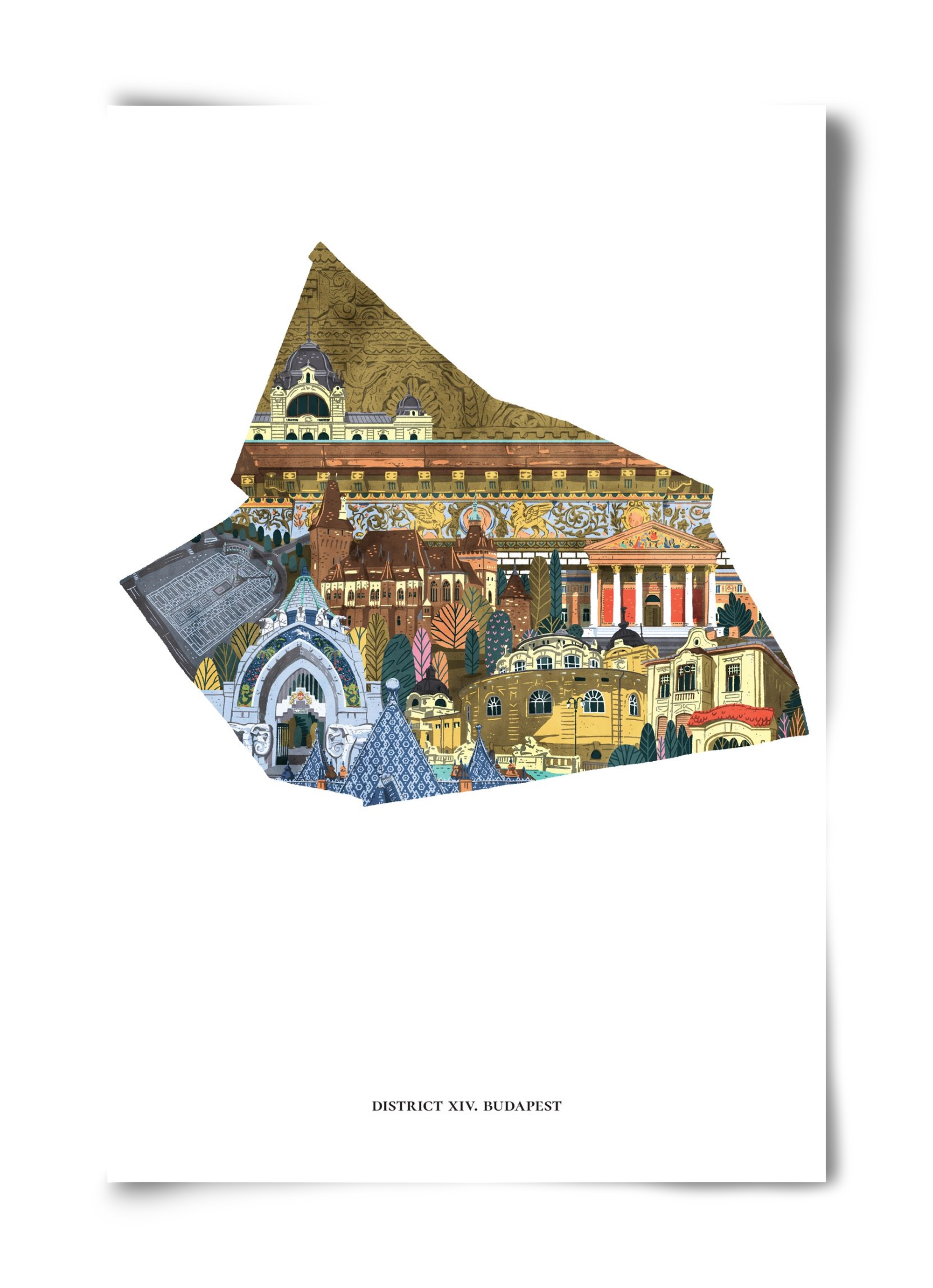 XIV. kerület, 40x60 cm, Keret nélkül