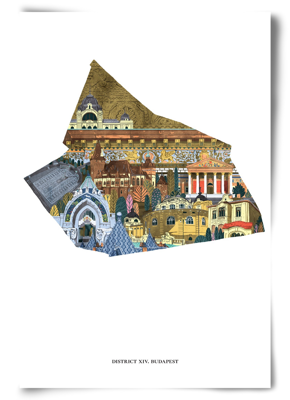 XIV. kerület, 60x90 cm, Keret nélkül