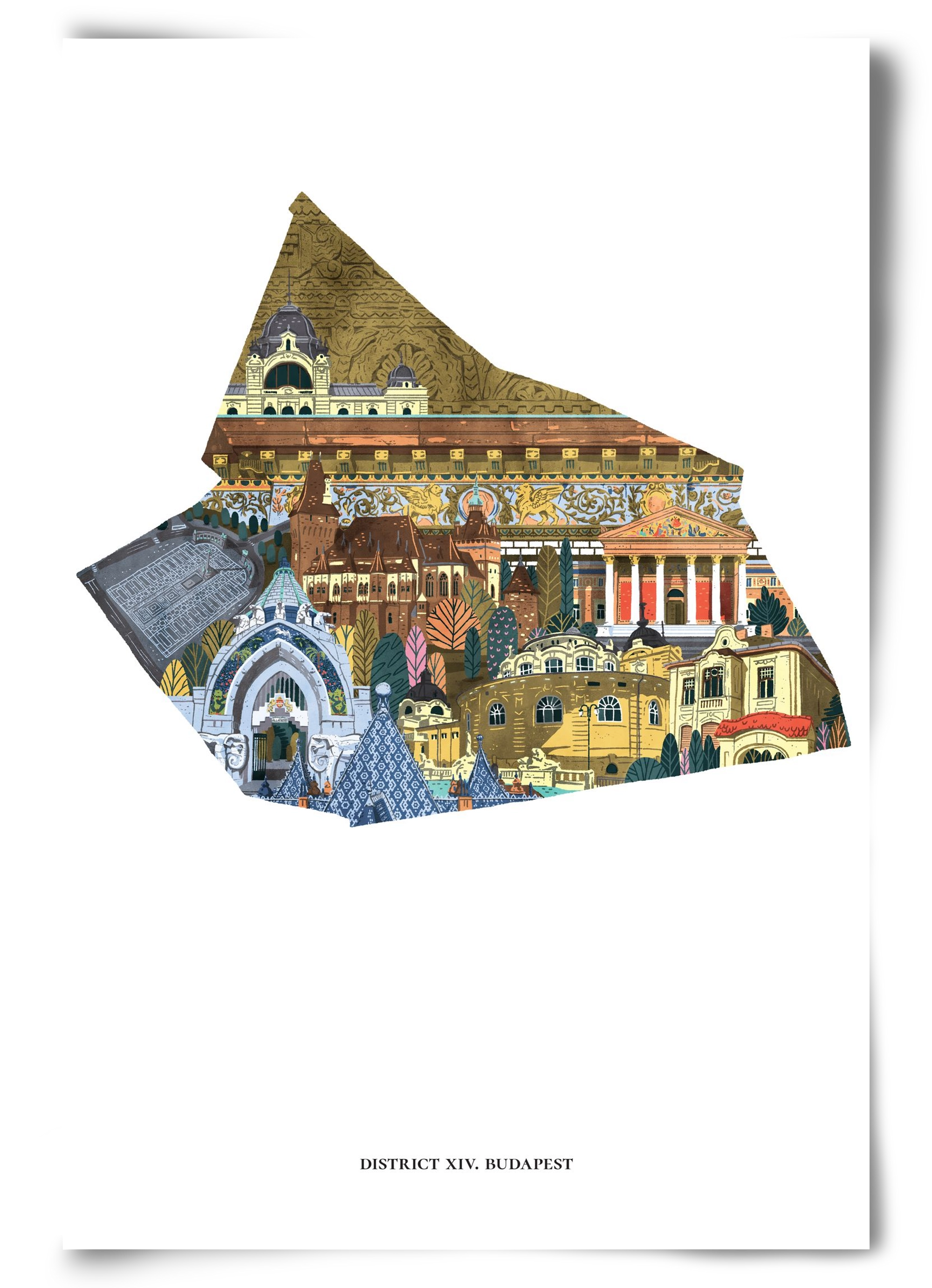 XIV. kerület, 60x90 cm, Keret nélkül