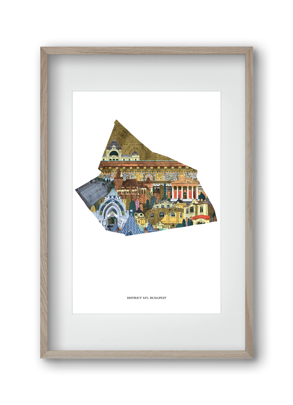 XIV. kerület, 30x45 cm (20x30 cm), Tölgy keret, paszpartuval