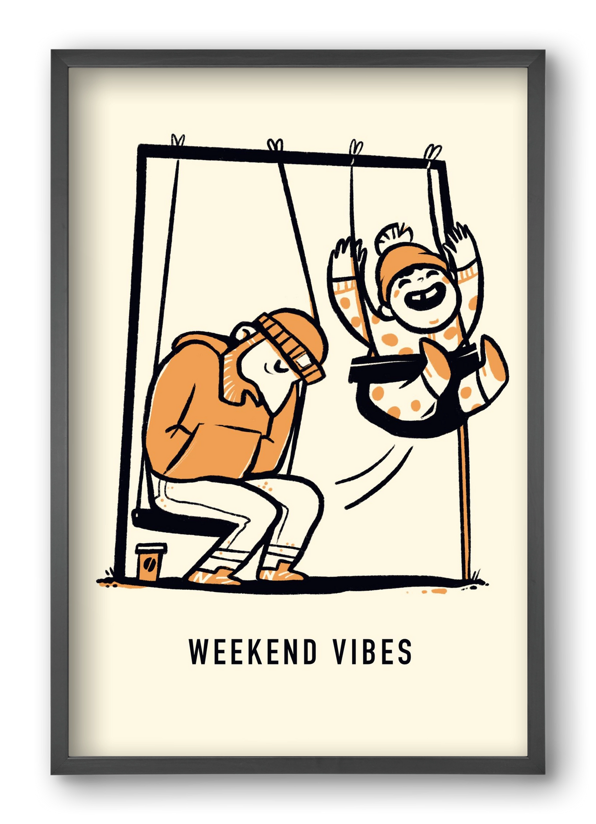 Weekend vibes, 40x60 cm (40x60 cm), Fekete keret