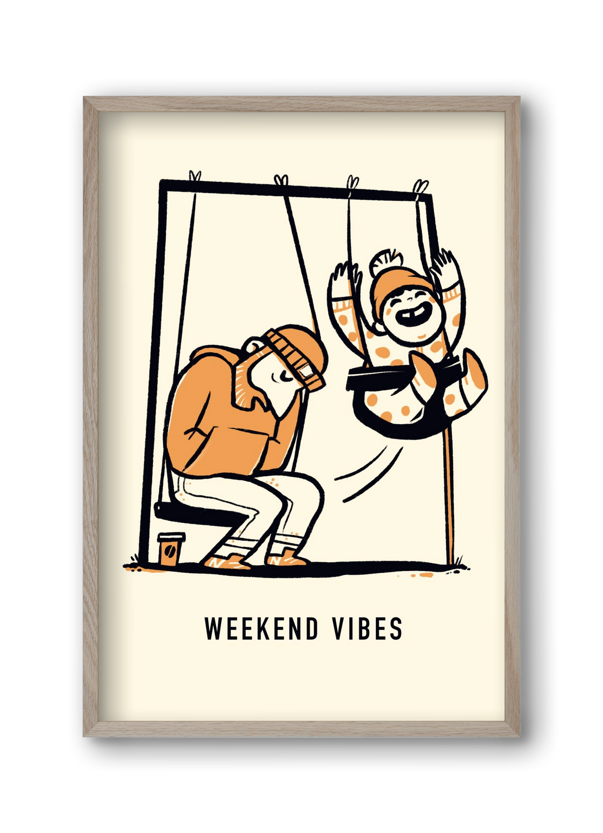 Weekend vibes, 30x45 cm (30x45 cm), Tölgy keret