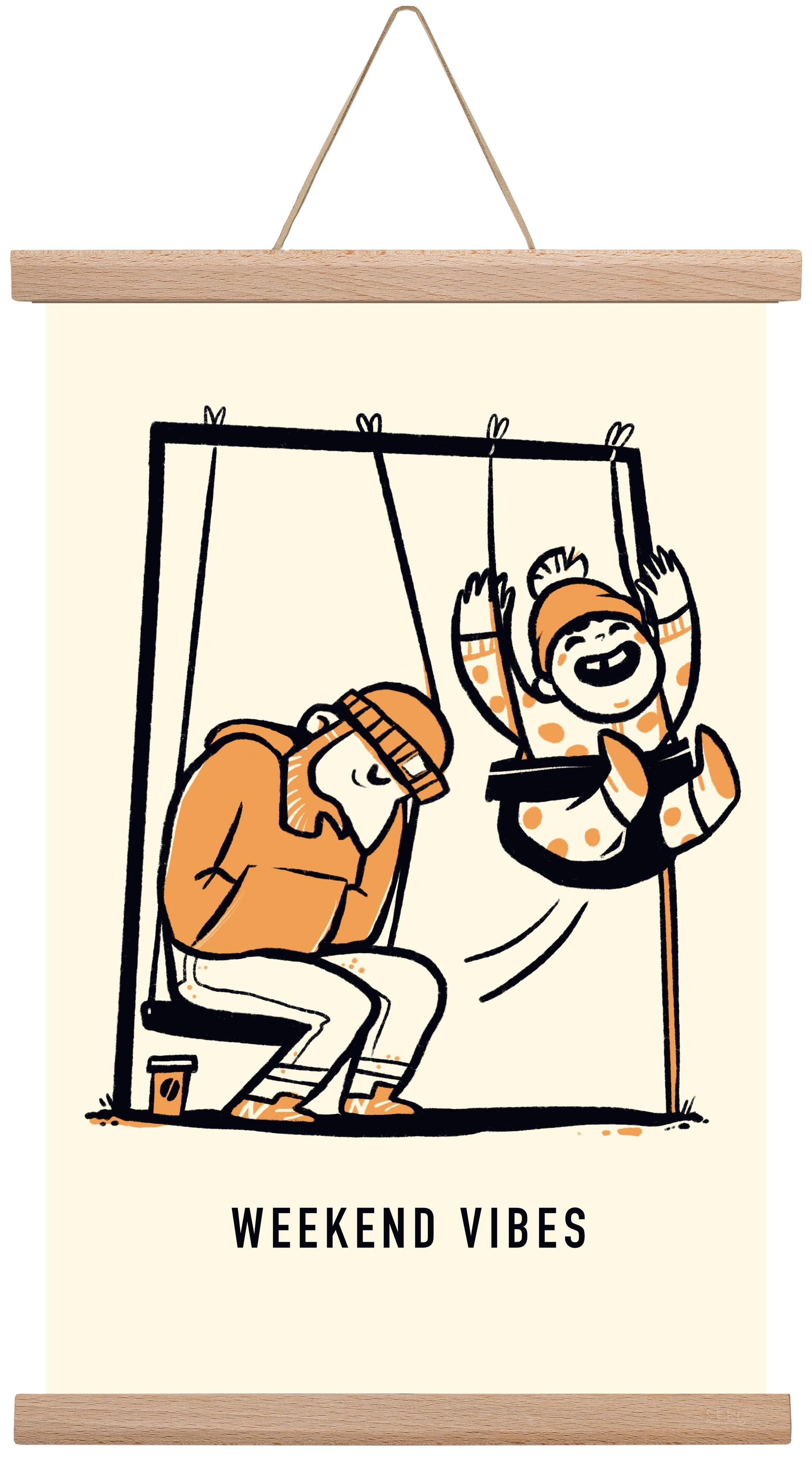 Weekend vibes, 30x45 cm (30x45 cm), Tölgy akasztó