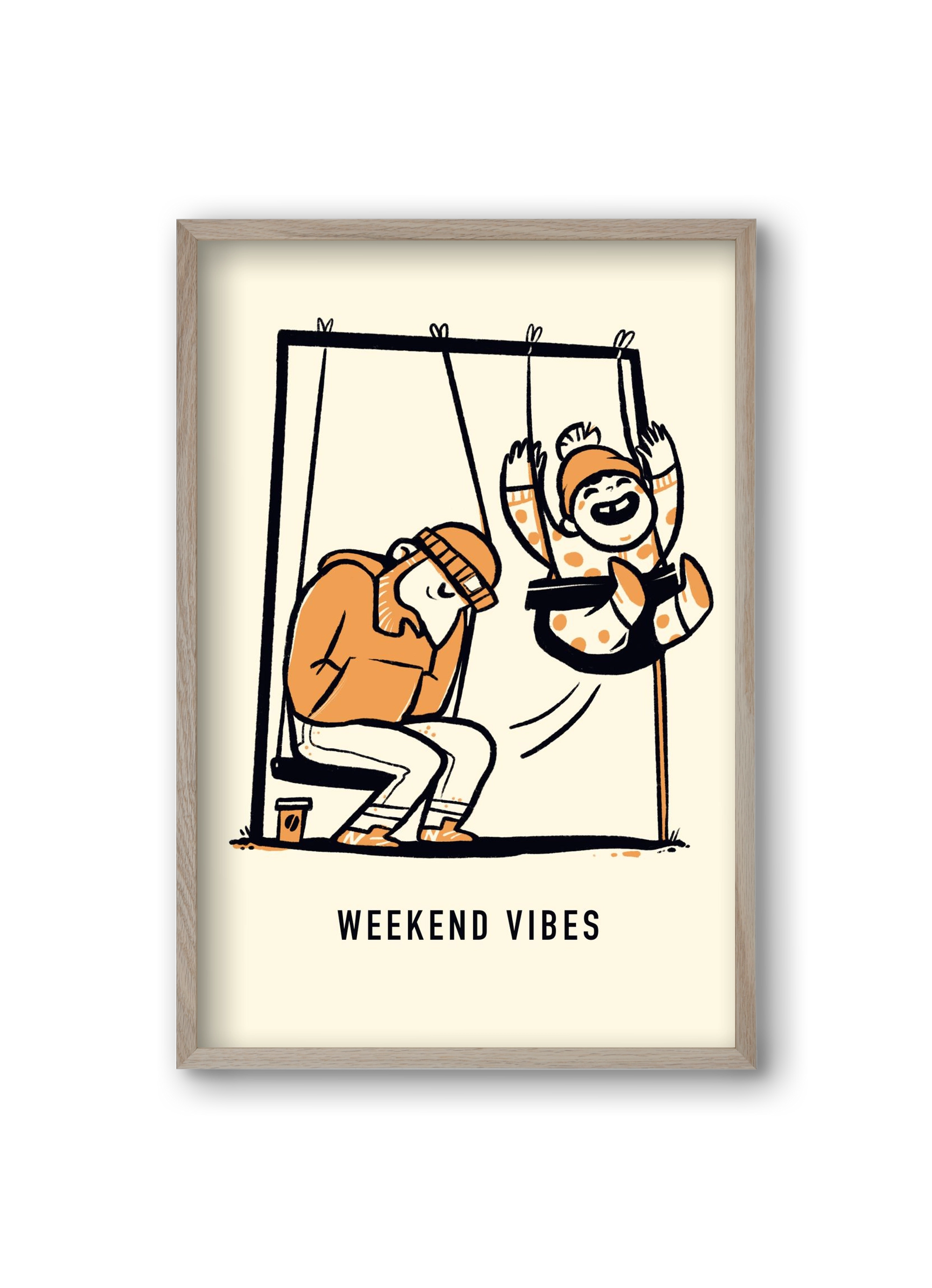 Weekend vibes, 20x30 cm (20x30 cm), Tölgy keret