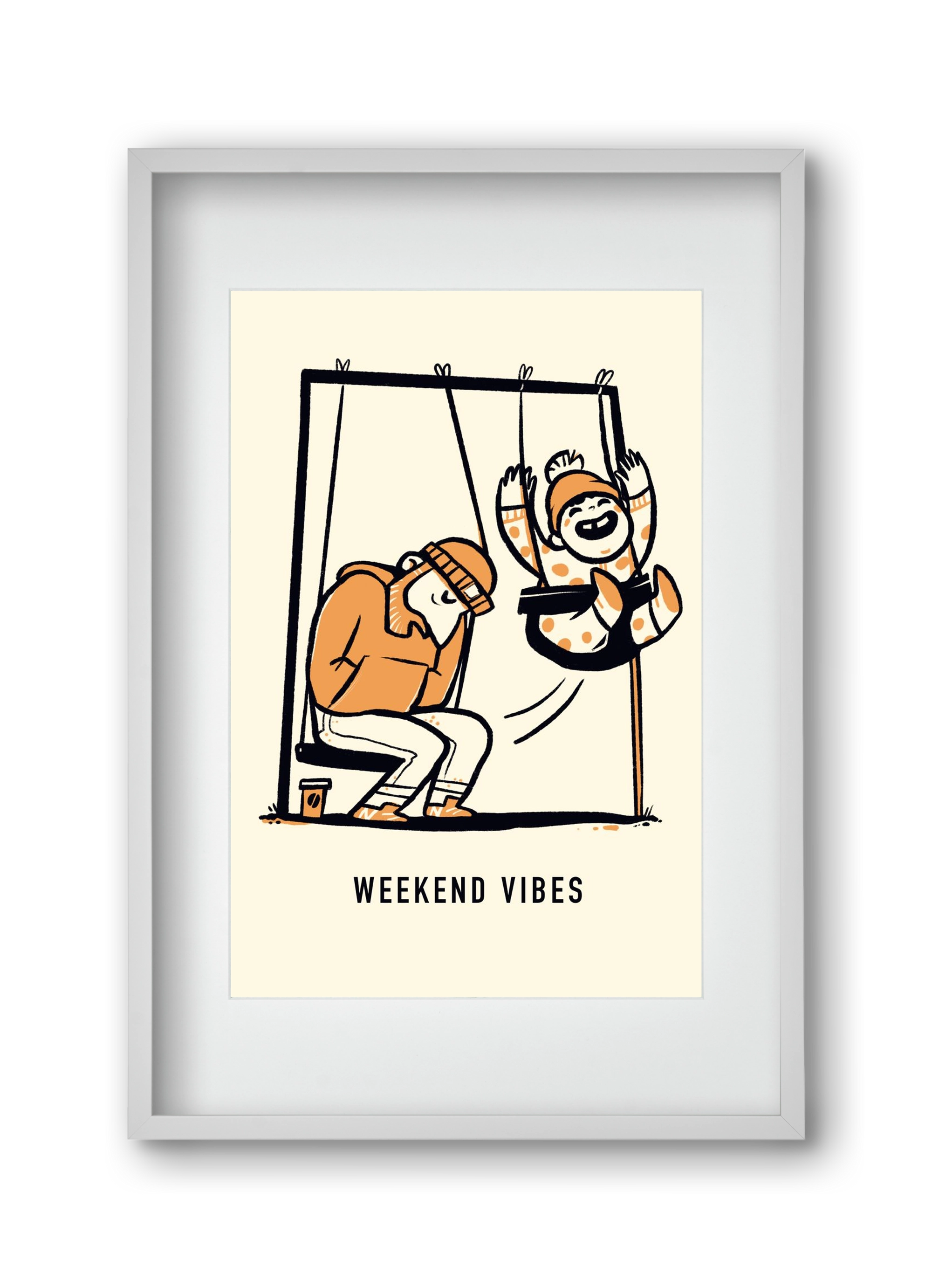 Weekend vibes, 30x45 cm (20x30 cm), Fehér keret, paszpartuval